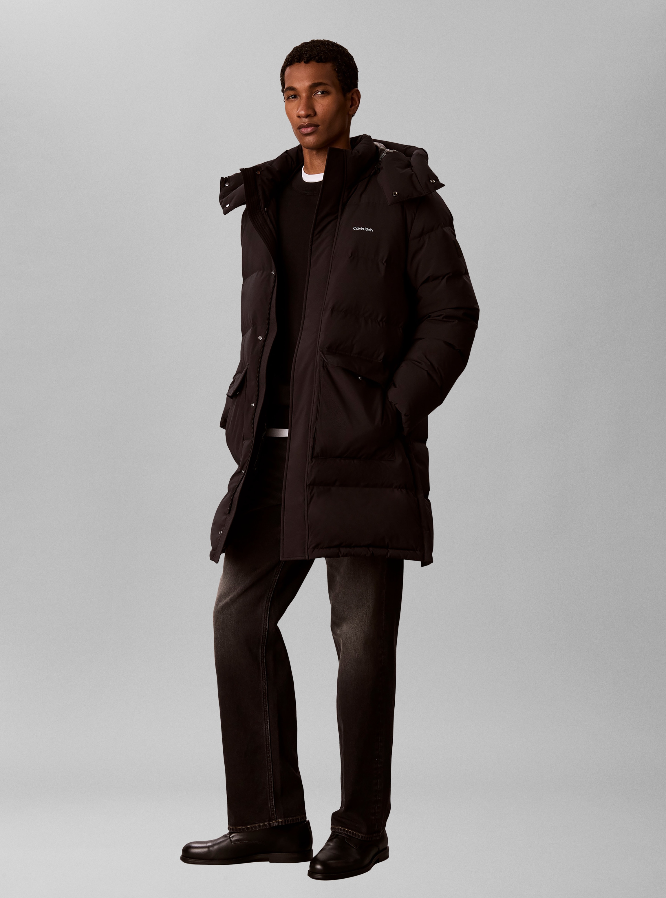 Calvin Klein Jeans Manteau matelassé »LS CLASSIC BONDED DOWN LONG« coupe régulière avec capuche