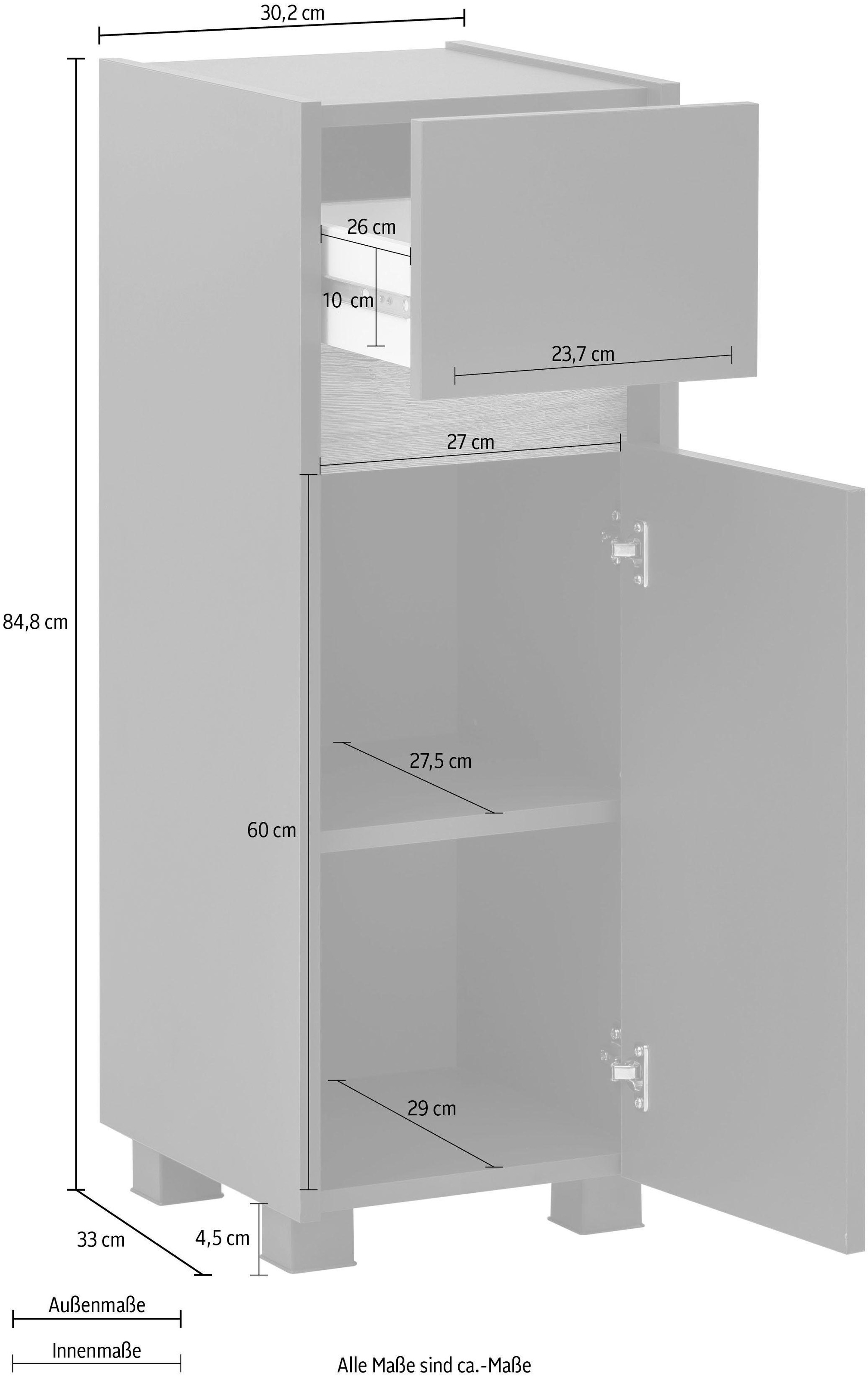 Schildmeyer Unterschrank »Cosmo«, Breite 30 cm, Badezimmerschrank, Blende  im modernen Wildeiche-Look günstig kaufen