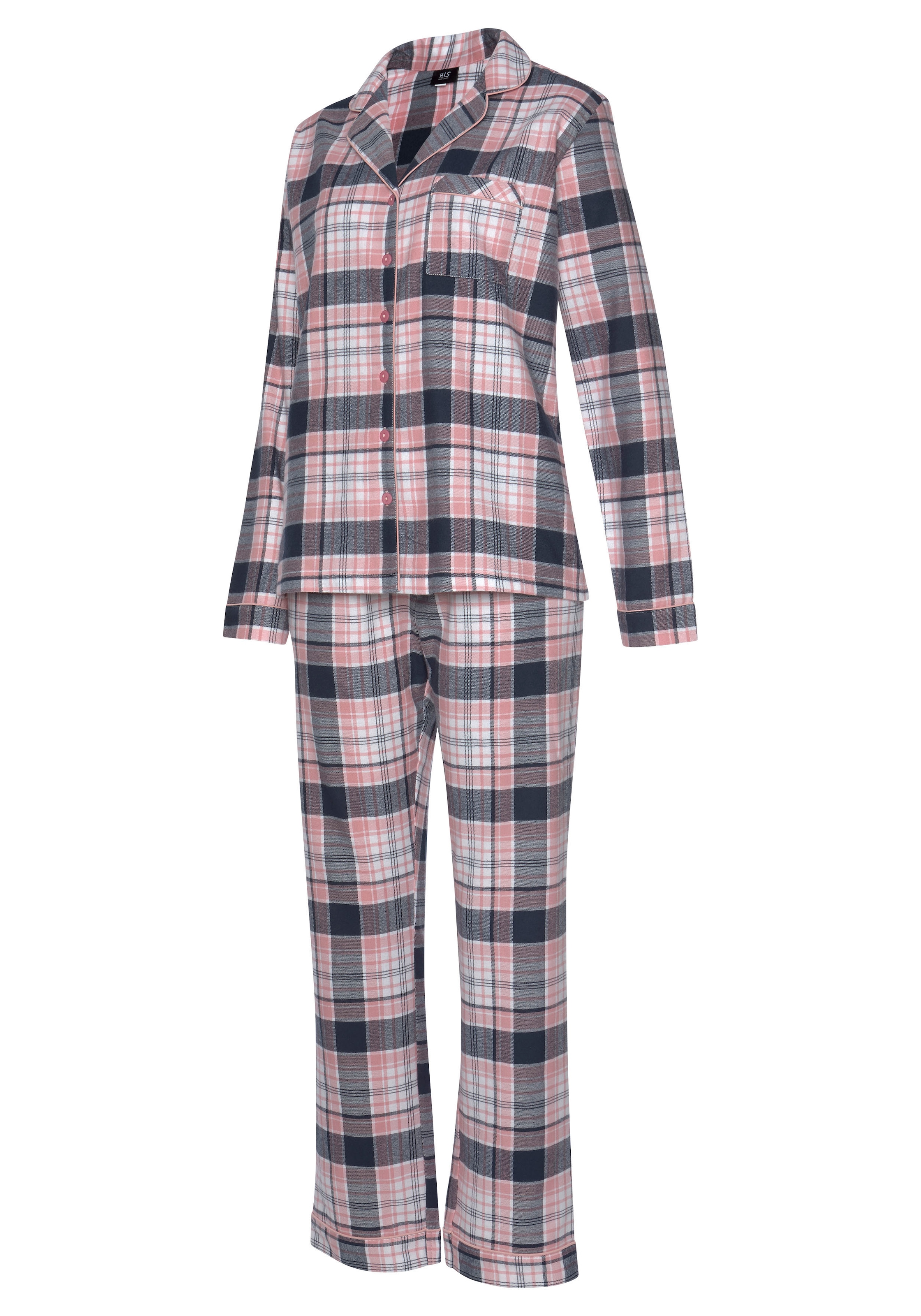 H.I.S Pyjama, (Set, 2 tlg.), aus Flanell mit Allover-Karomuster