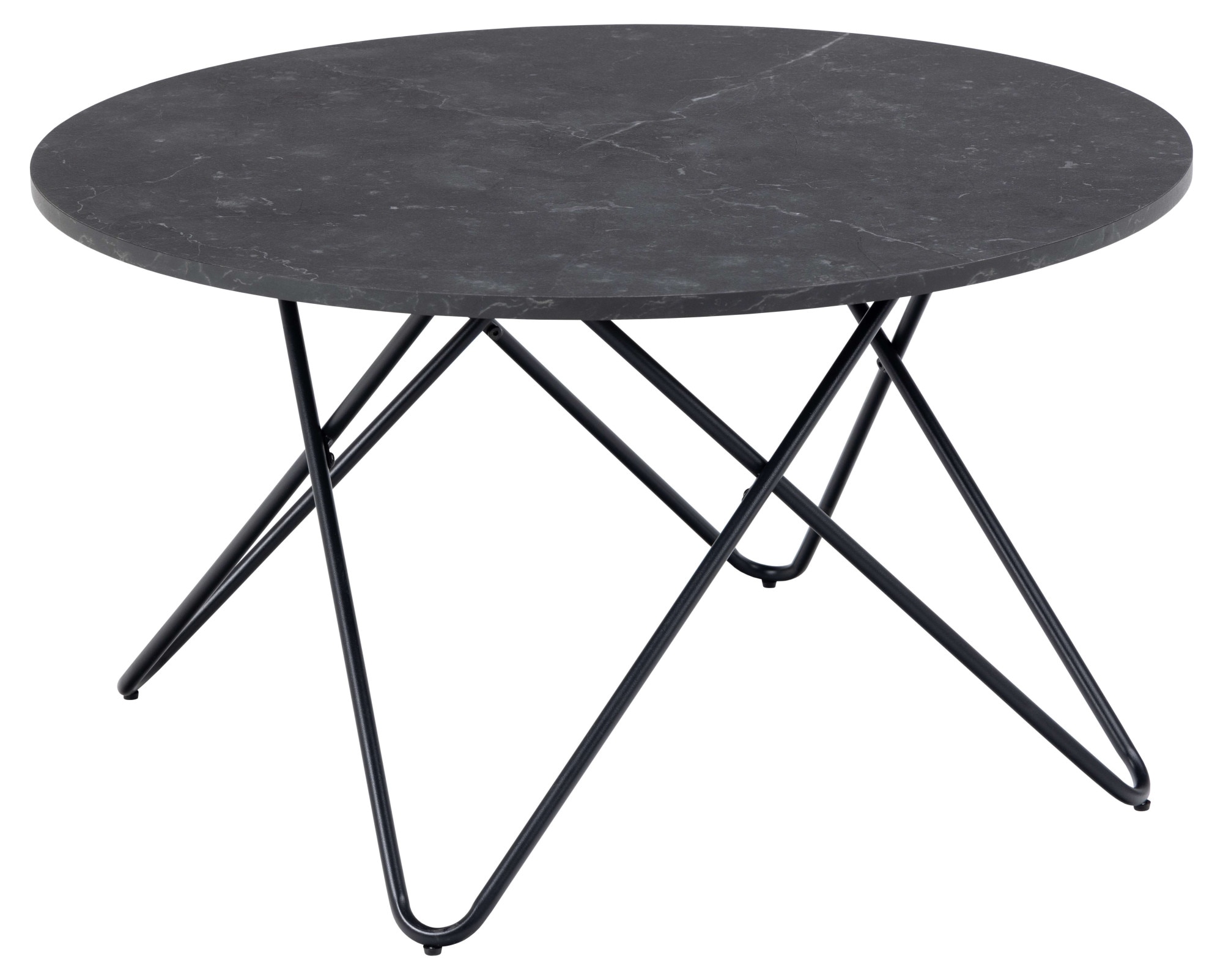 ACTONA GROUP Table basse »Wyre« Table de salon, table basse, table à café, choix OTTO,  rond, aspect marbre noir, pied en fil d'acier noir, P: 80 cm