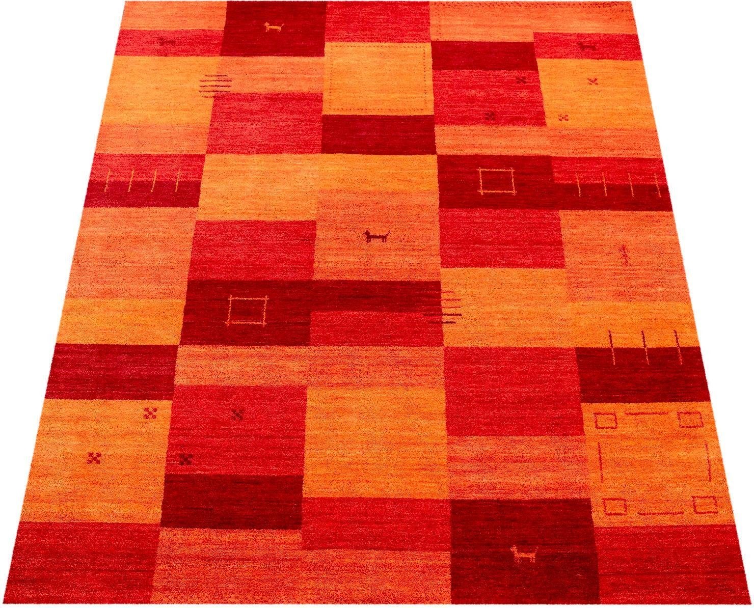 Image of Paco Home Wollteppich »Gabbeh 304«, rechteckig, 14 mm Höhe, Kurzflor, handgewebt, reine Wolle, Gabbeh-Stil, Patchwork Design, Wohnzimmer bei Ackermann Versand Schweiz