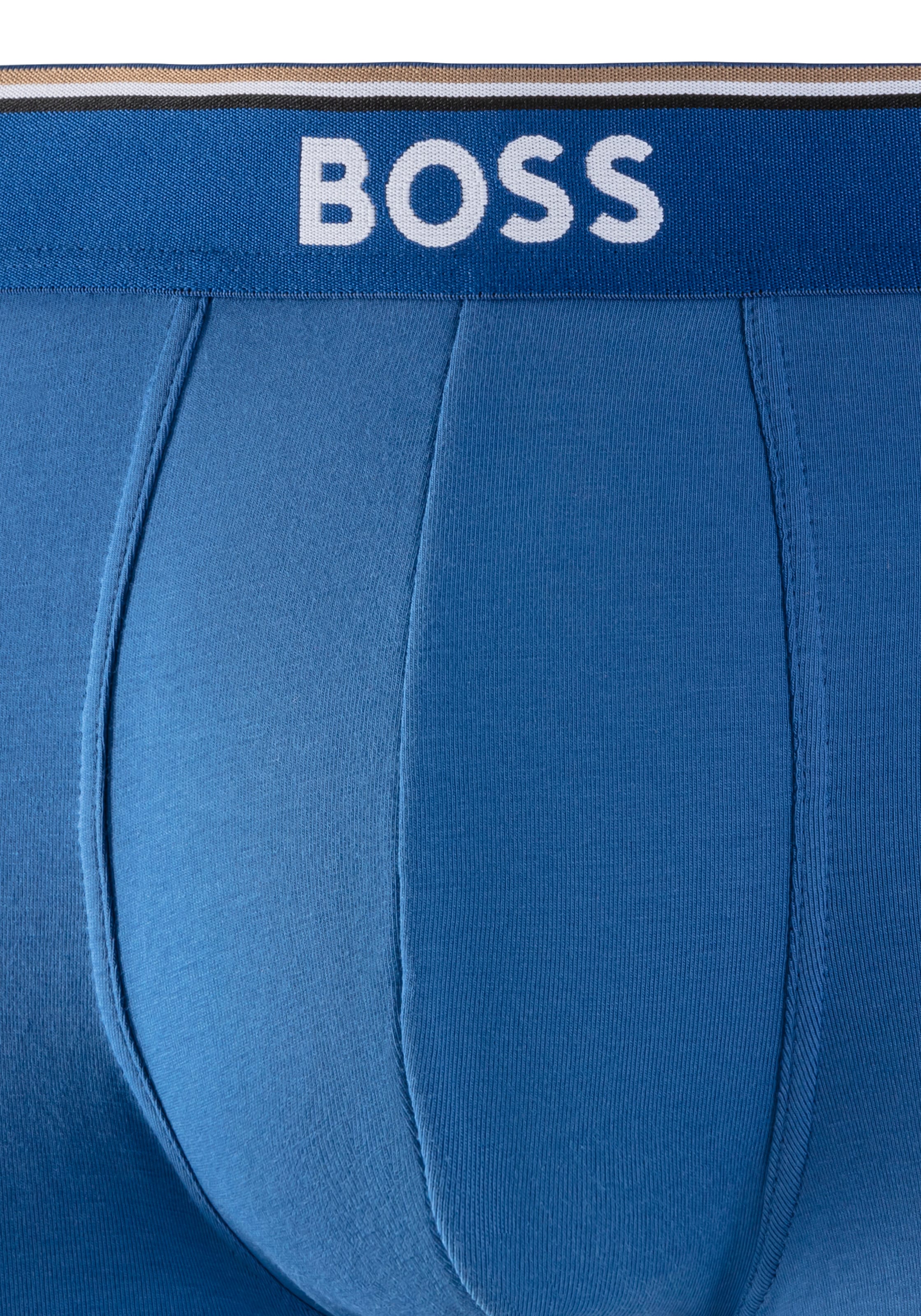 BOSS Langer Boxer »Boxer Brief 3P«, (Packung, 3er-Pack), mit farblich passendem Webbund