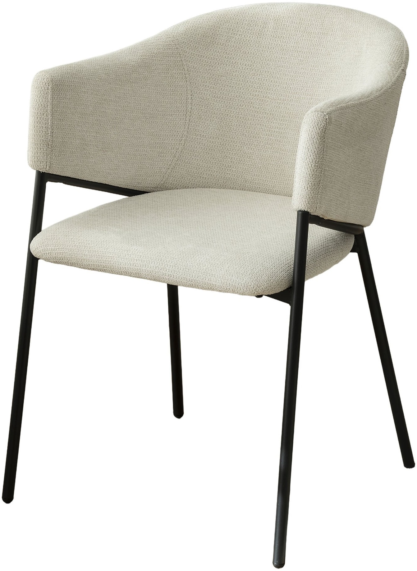 byLIVING Chaise de salle à manger »YORK« (Ensemble) 2 cuistissu structuré beige, jusqu'à 110 kg, mousse, piètement 4 pieds