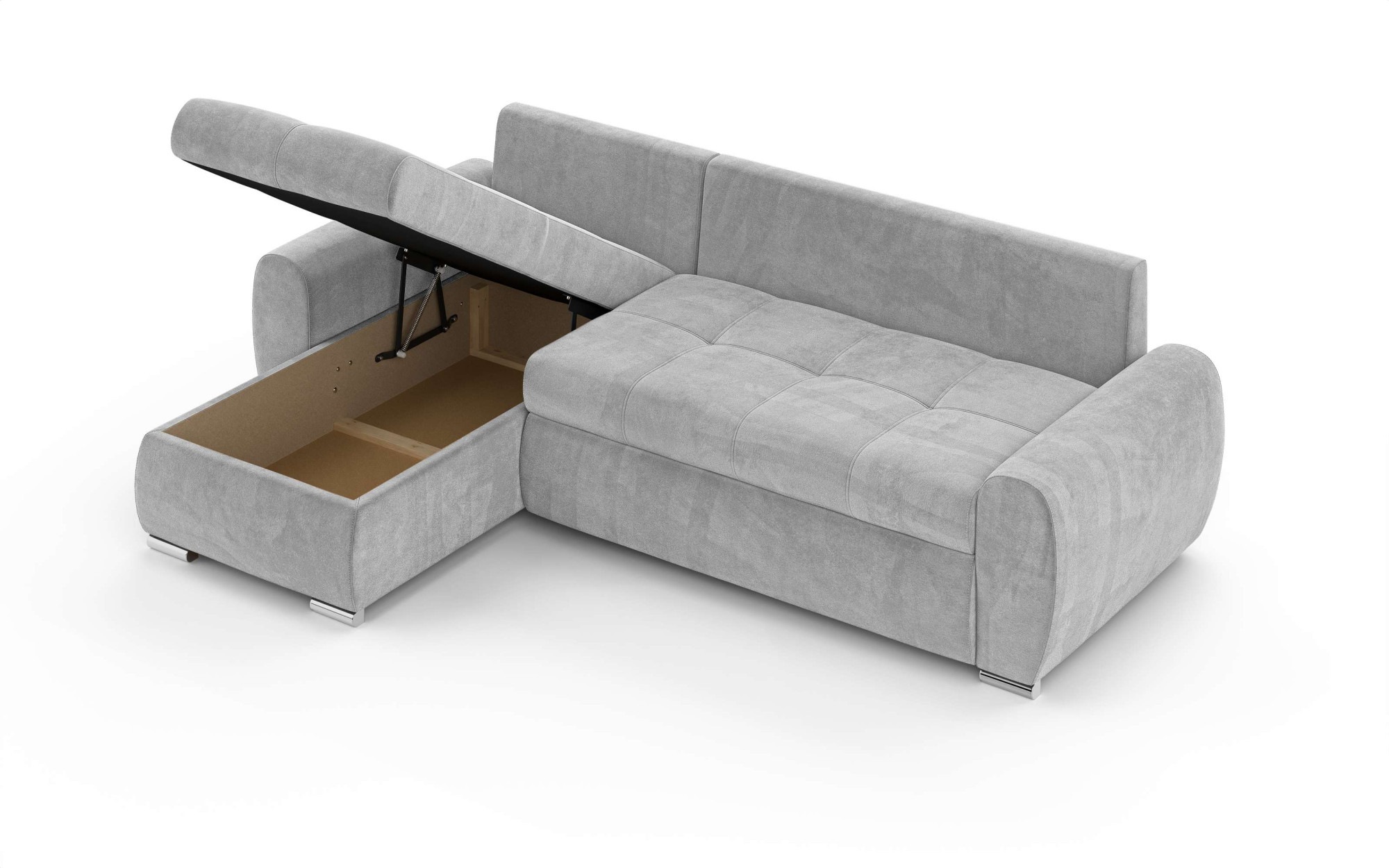 INOSIGN Ecksofa »HAVERHILL Schlafsofa mit Bettkasten, Masse B/H/T: 237/89/166 cm«, L-Form mit Recamiere links oder rechts bestellbar, Wellenunterfederung