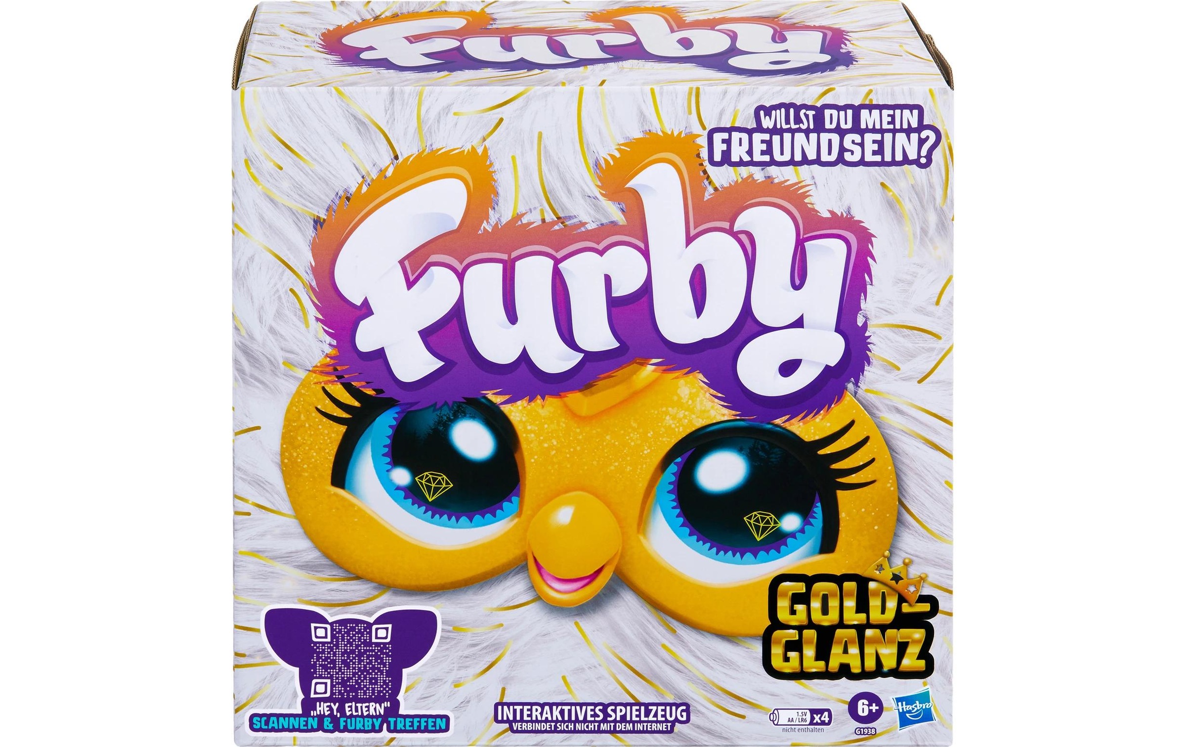 Image of Plüschfigur "Furby Gold Glam interaktives Spielzeug" mit Licht- und Soundeffet