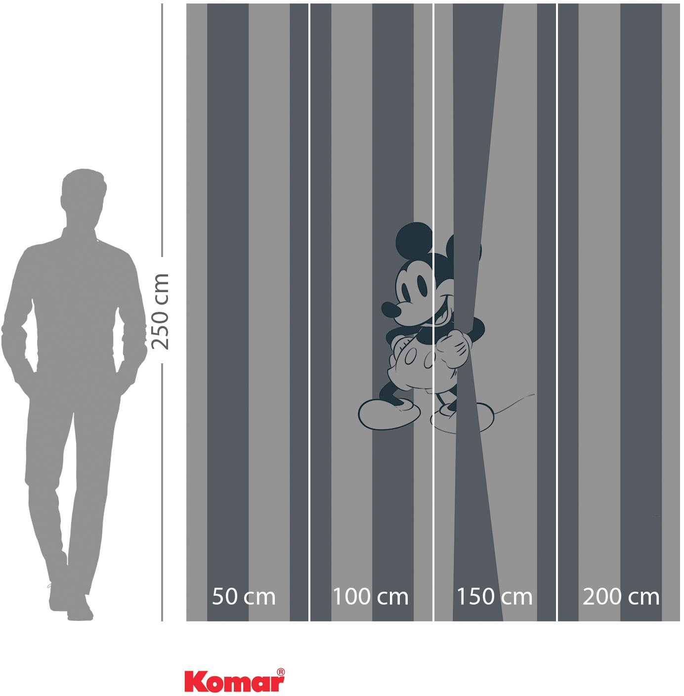 Komar Vliestapete »Digitaldruck Vlies - Mickey Offbeat - Grösse 200 x 250 cm«, bedruckt, Kinderzimmer