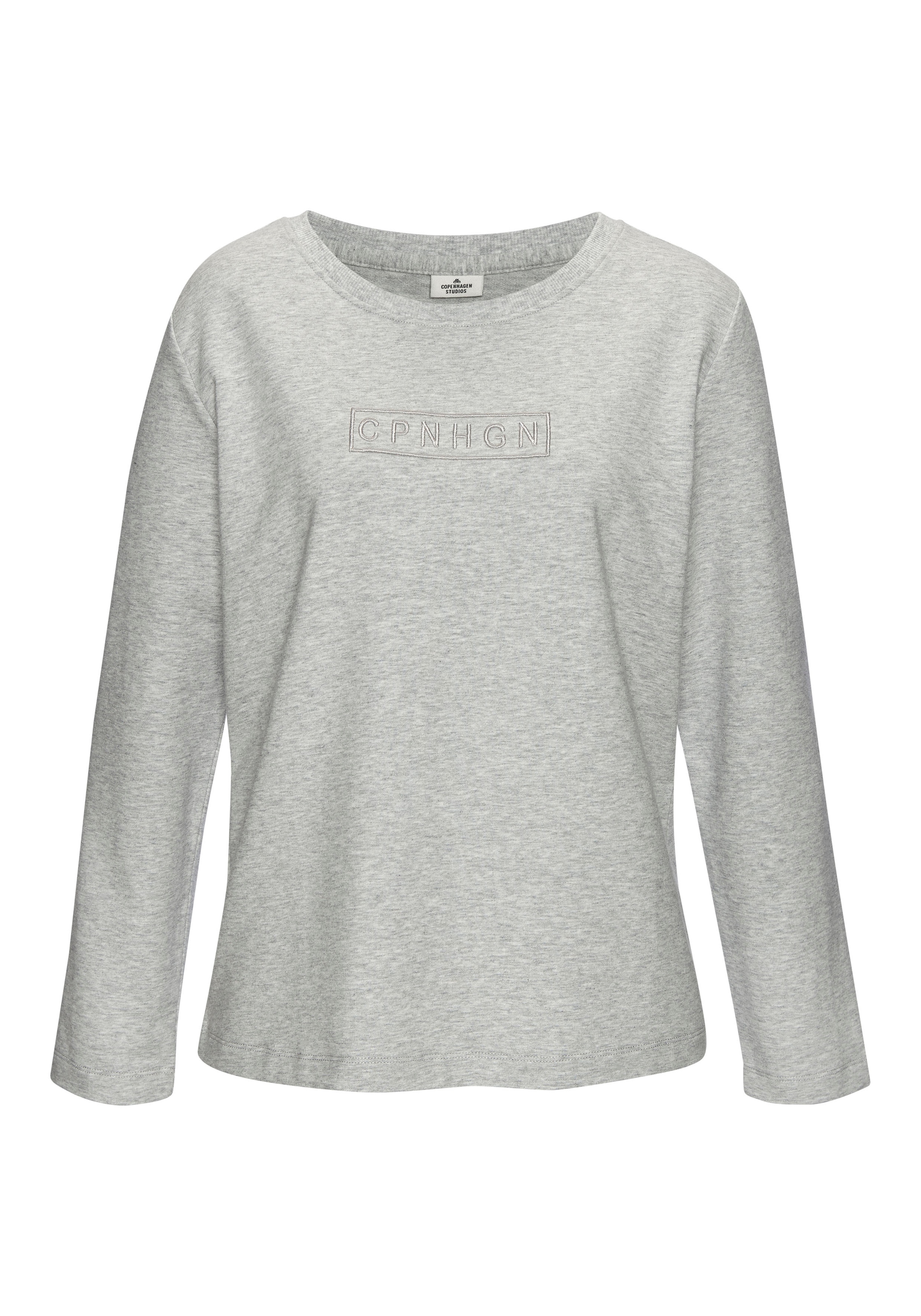 Copenhagen Studios T-shirt à manches longues avec broderie de logo de haute qualité