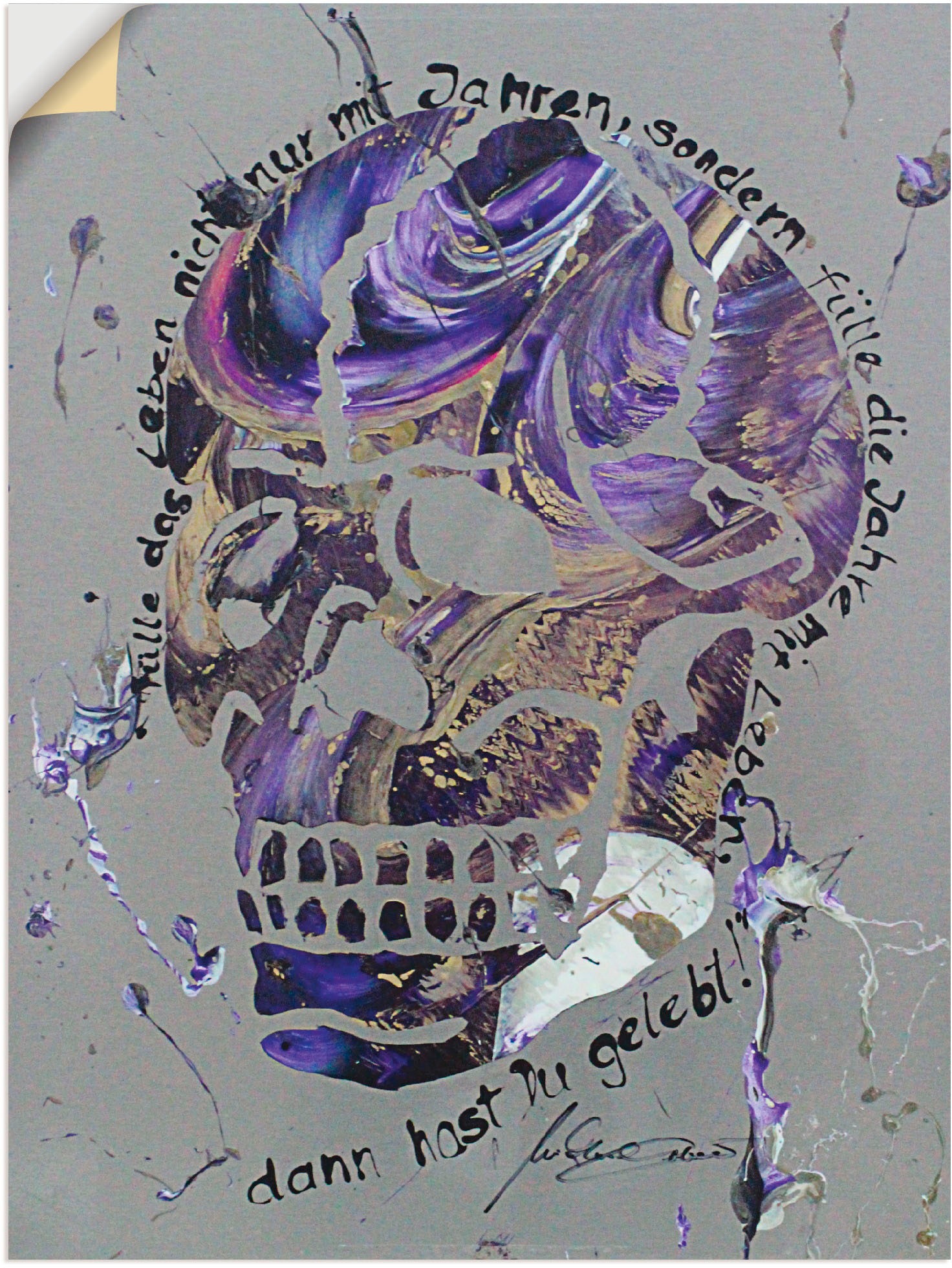 Image of Artland Wandbild »Totenkopf 3«, Körper, (1 St.), in vielen Grössen & Produktarten - Alubild / Outdoorbild für den Aussenbereich, Leinwandbild, Poster, Wandaufkleber / Wandtattoo auch für Badezimmer geeignet bei Ackermann Versand Schweiz