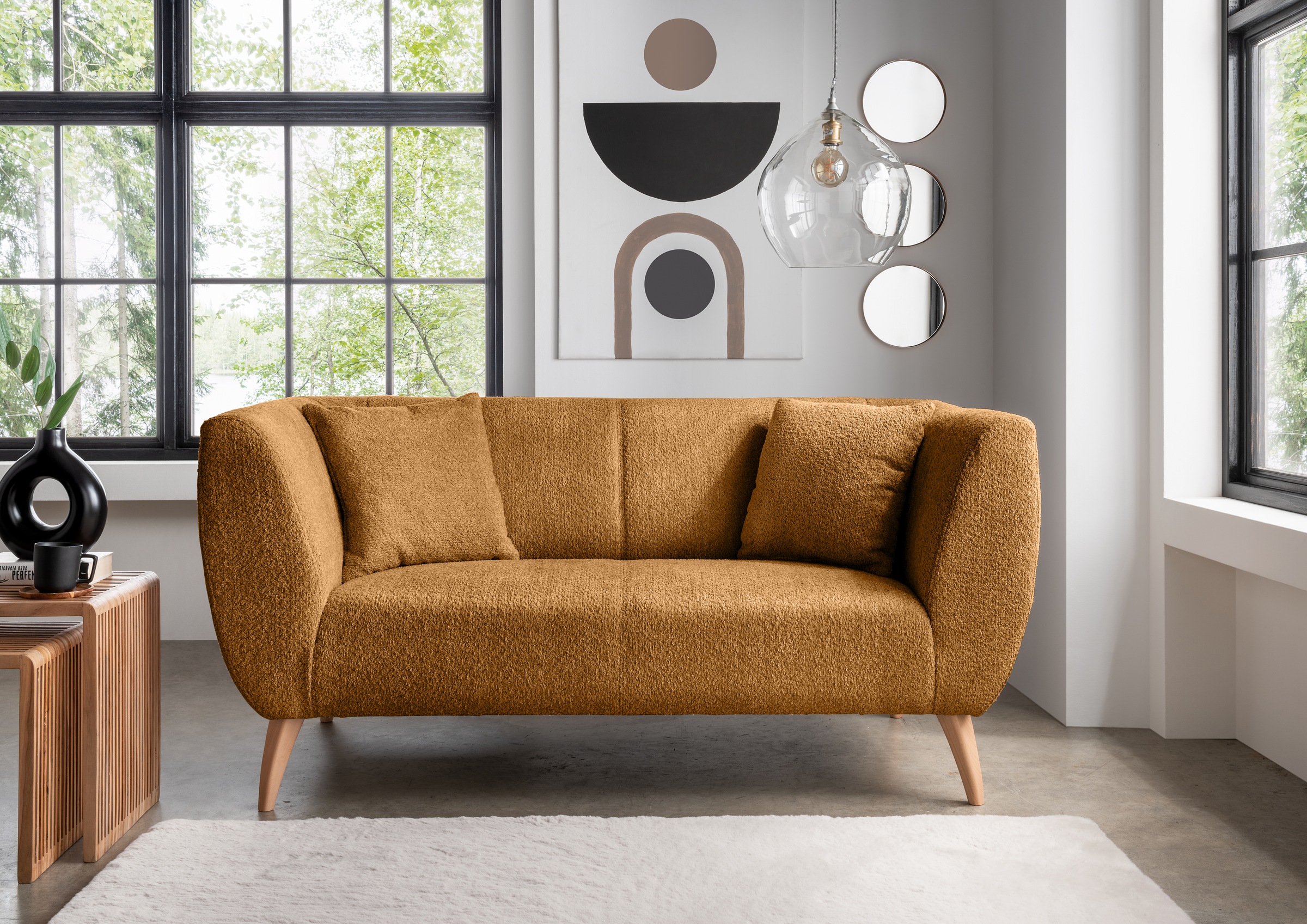 Image of Home affaire 2-Sitzer "Colori modern und bequem, schmale Armlehnen, tolle Detailverarbeitung" zwei verschiedene Fussfarben wählbar