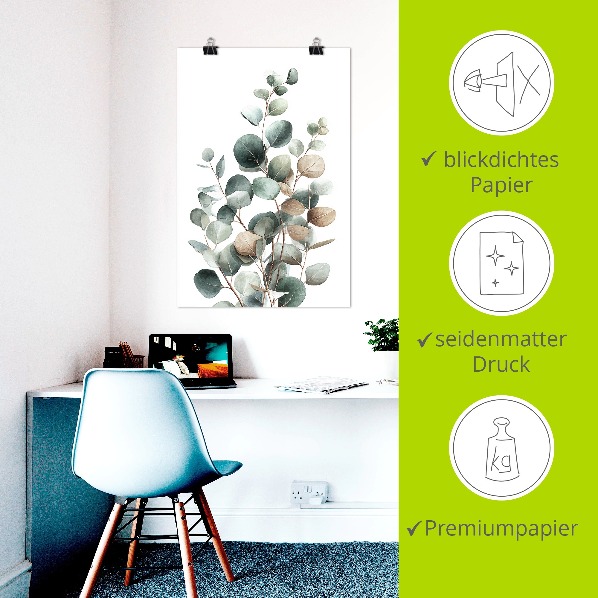 Artland Wandbild »Eukalyptus« Blätterbilder 1 Stk. tlg. als Alubild, Leinwandbild, Poster, Wandaufkleber in verschied. Grössen