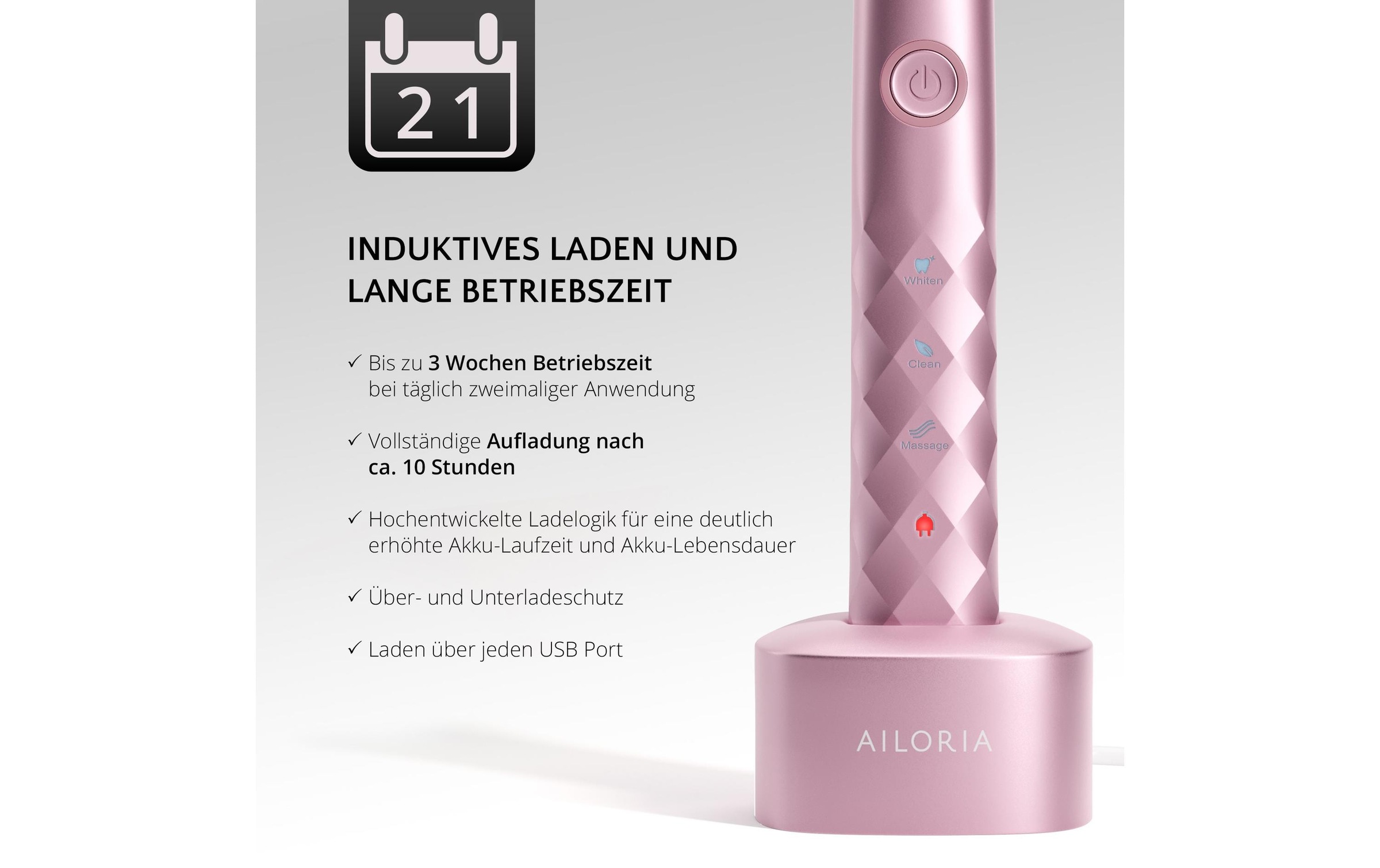 AILORIA »Schallzahnbürste Shine Bright Set« Brosse à dents sonique édition été avec étui