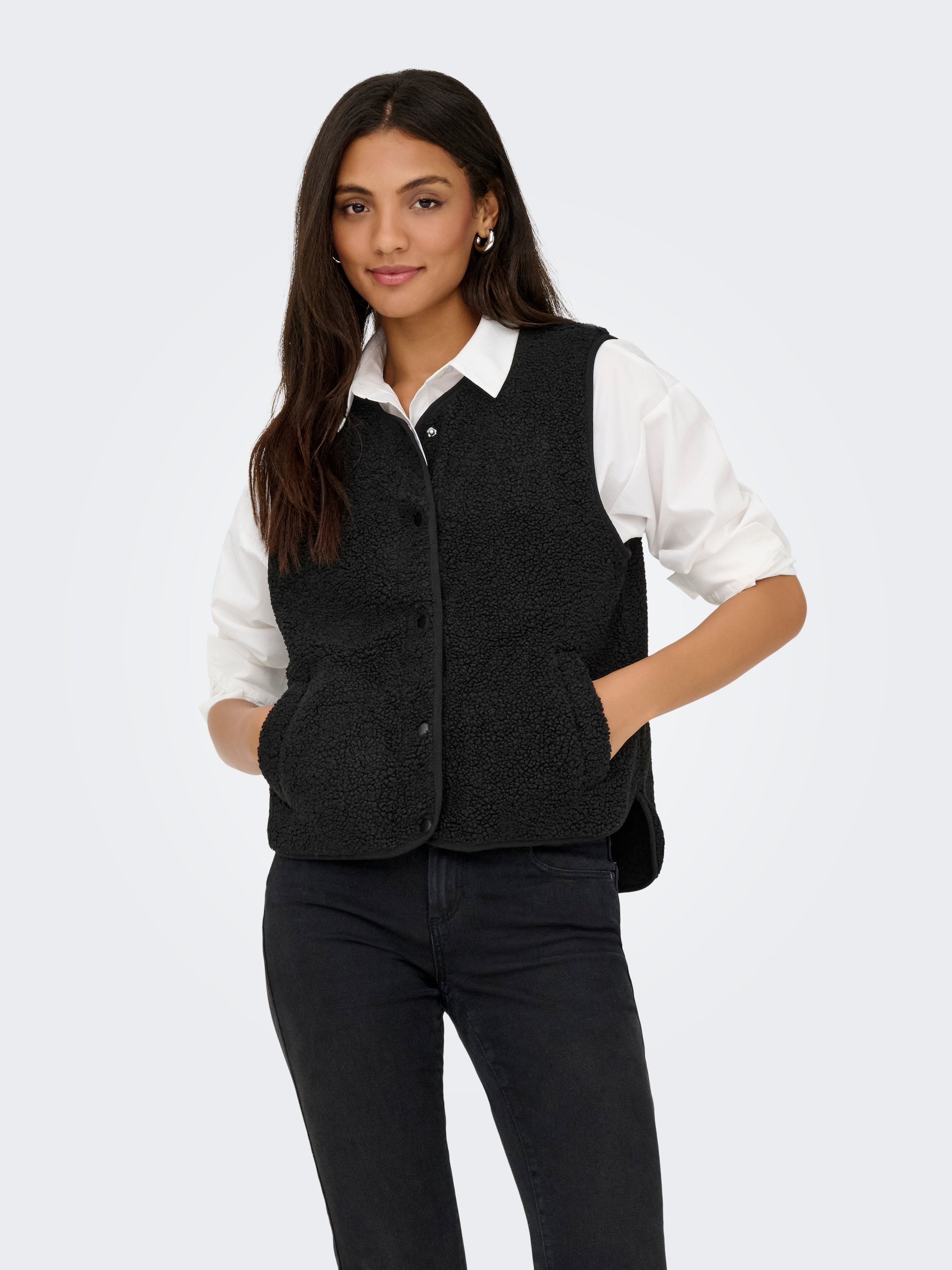 Image of JDY Plüschweste "JDYSIMINA TEDDY WAISTCOAT OTW QIQ NOOS" Kunstfaser