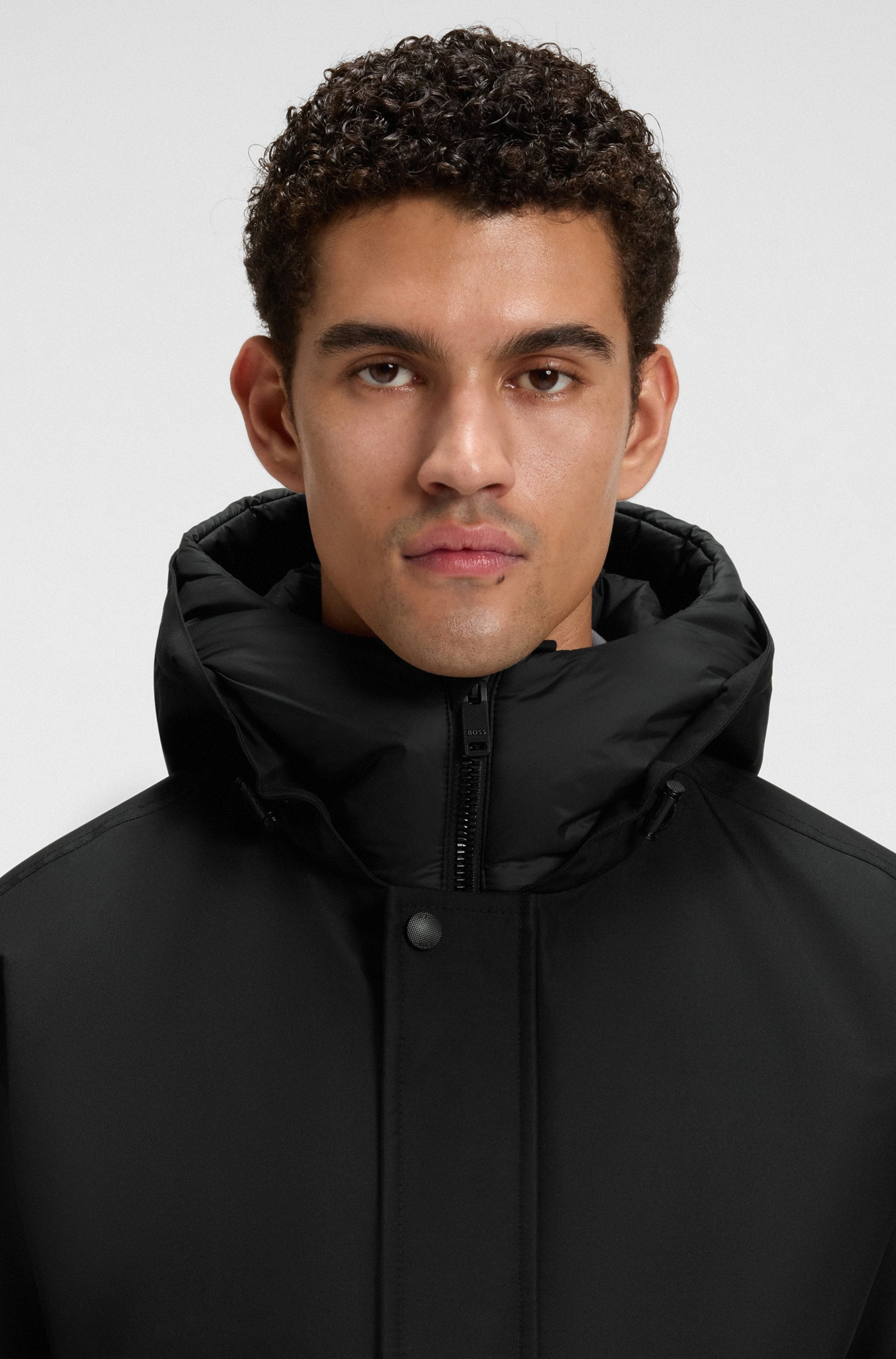 BOSS ORANGE Blouson »Osis«, mit Kapuze, relaxed fit, mit wattierter Kapuze, verdeckter Reissverschluss