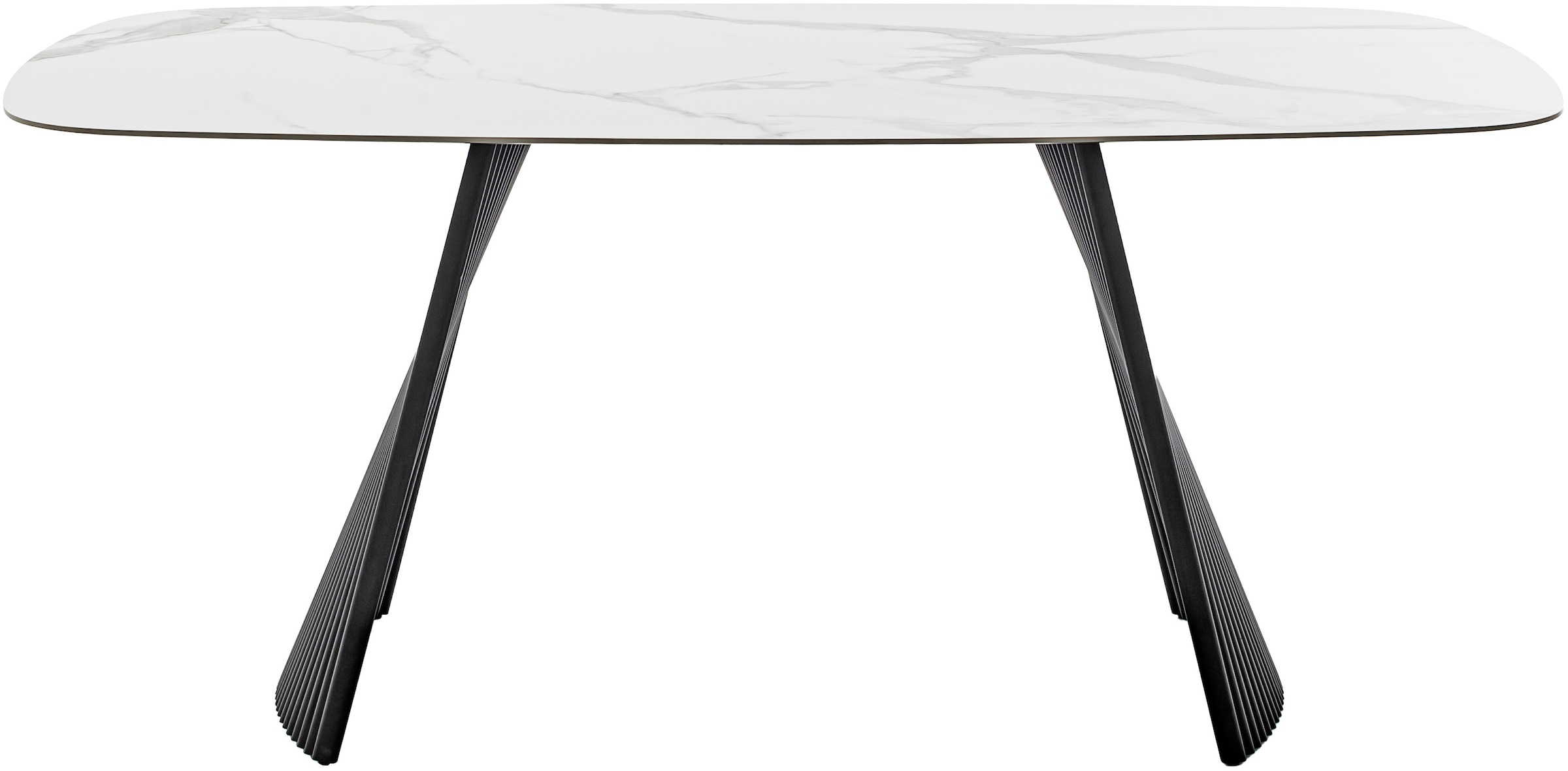Image of MCA furniture Esstisch "TOBELO Wangentisch 180x90cm" 1 Stk. tlg. Keramik, Metall, weiss marmoriert, dining table, 4-6 Personen