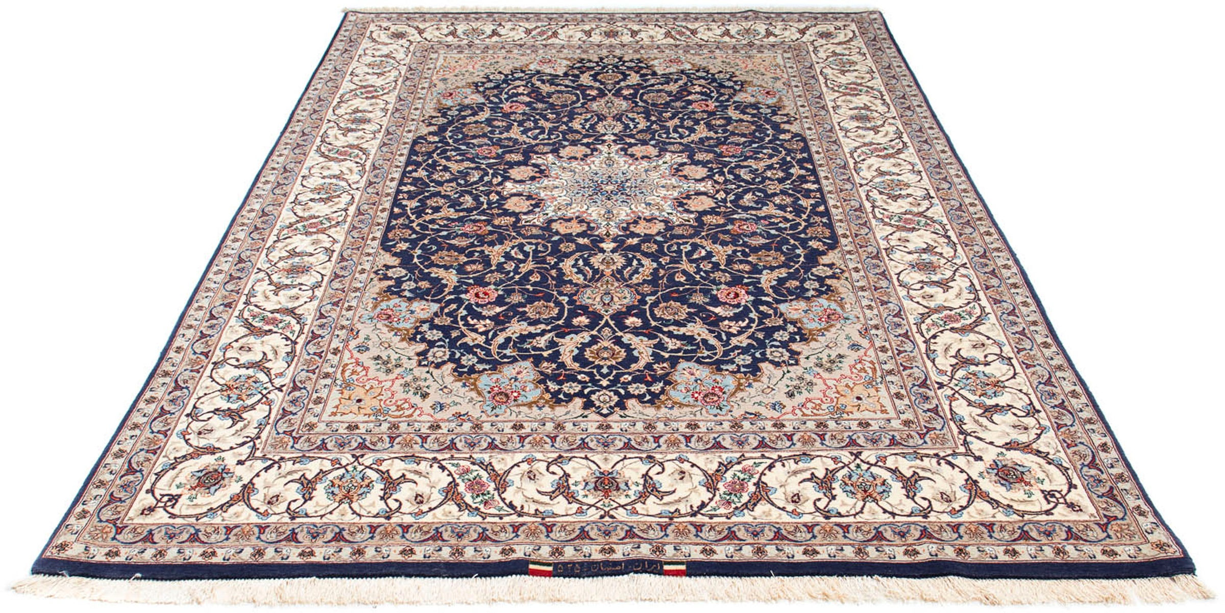 Image of morgenland Orientteppich »Perser - Isfahan - Premium - 243 x 156 cm - dunkelblau«, rechteckig, 6 mm Höhe, Wohnzimmer, Handgeknüpft, Einzelstück mit Zertifikat bei Ackermann Versand Schweiz
