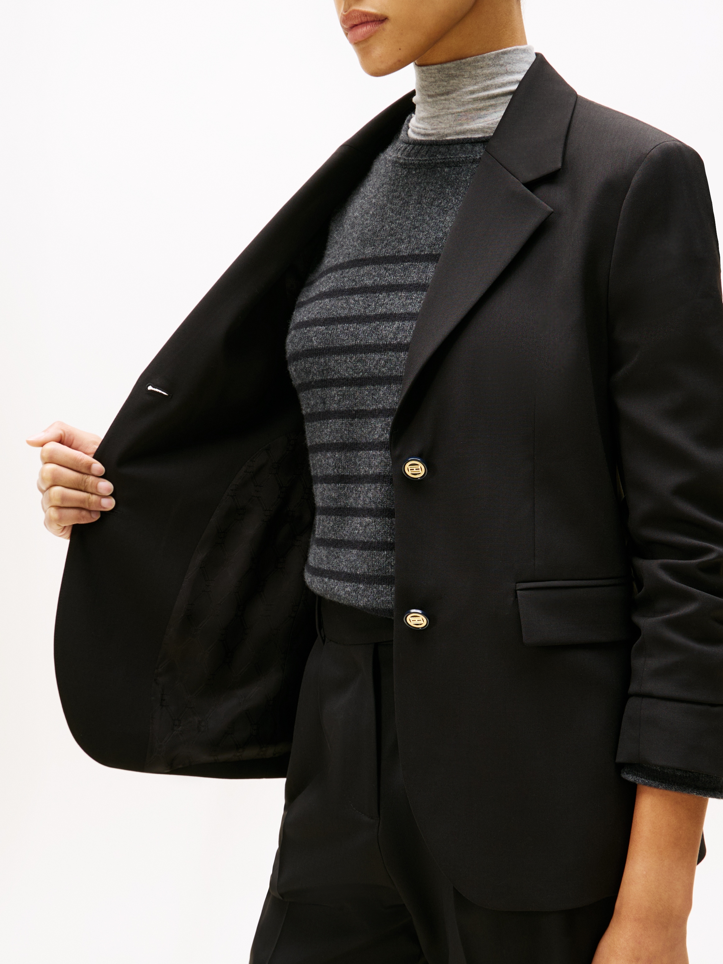 Tommy Hilfiger Blazer long »TIMELESS WOOL REG STRT SB BLAZER« mit Wolle