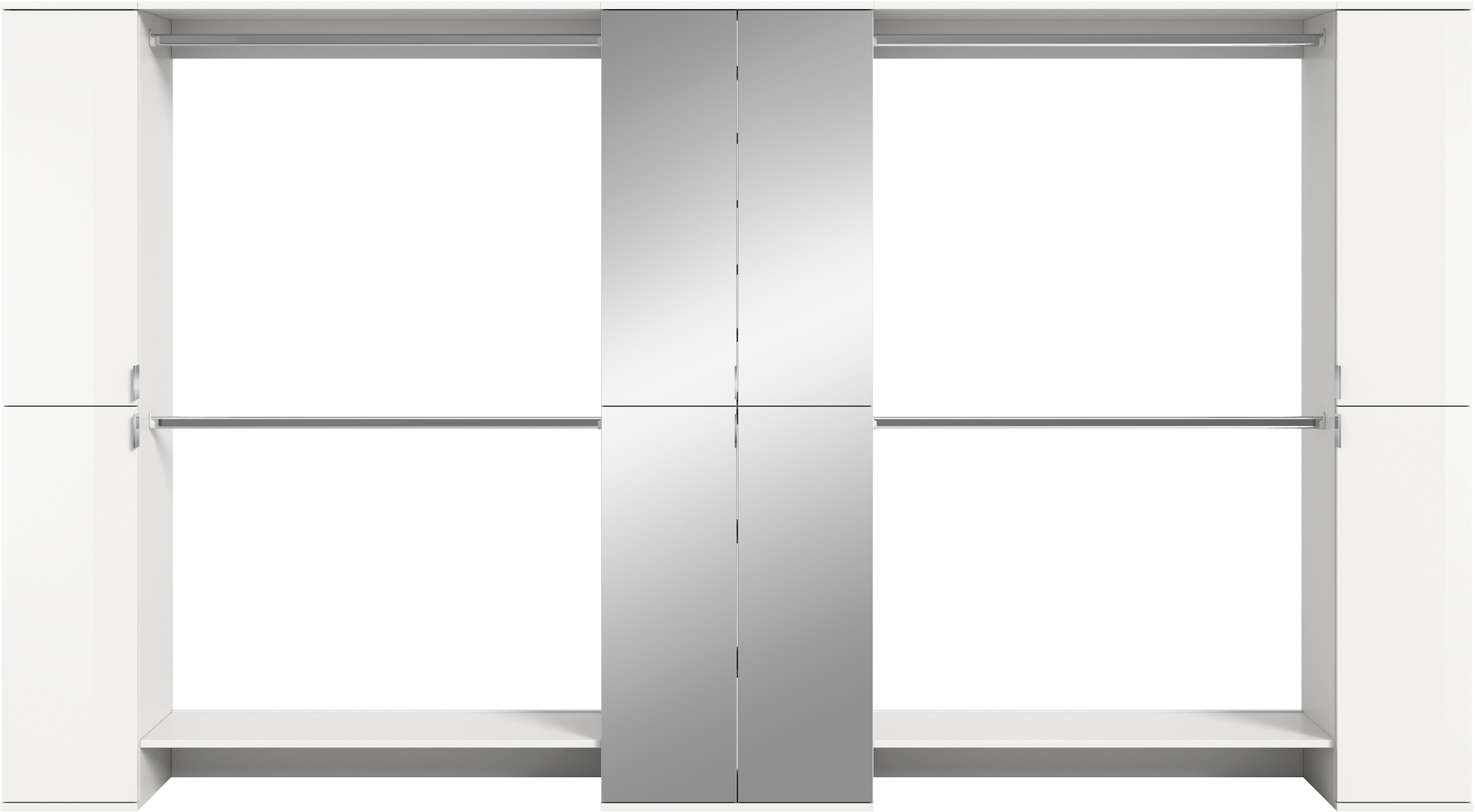 INOSIGN Garderoben-Set »Trondheim, Garderobenset 5-tlg. Breite 341 cm,«, (5 St.), best. aus: Spiegelschrank, 4 Kleiderstanden, 2x Schrank, Flur, Diele
