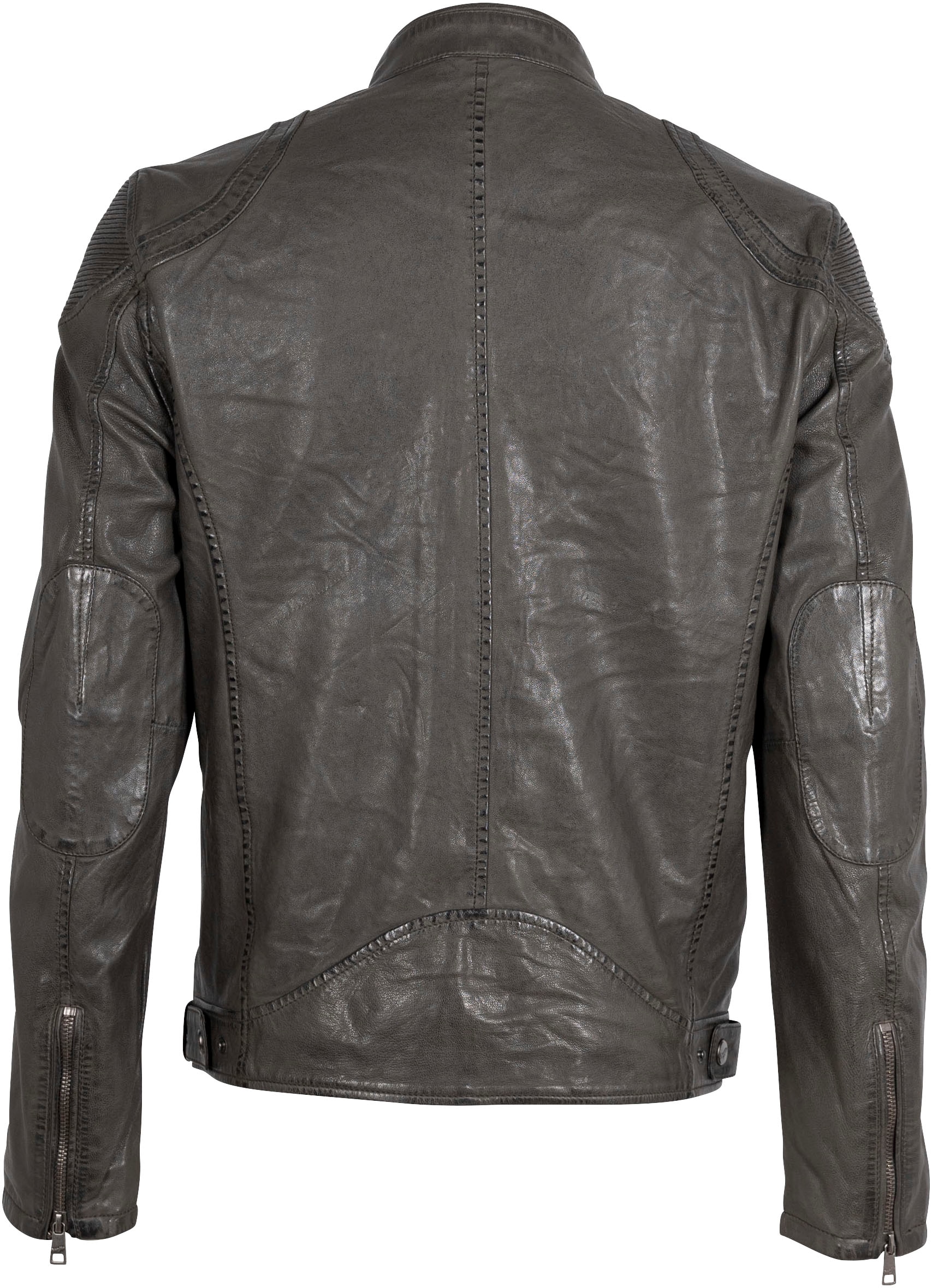 Mauritius Lederjacke »MMCollins«, mti Reissverschluss, Stehkragen, Ziersteppung