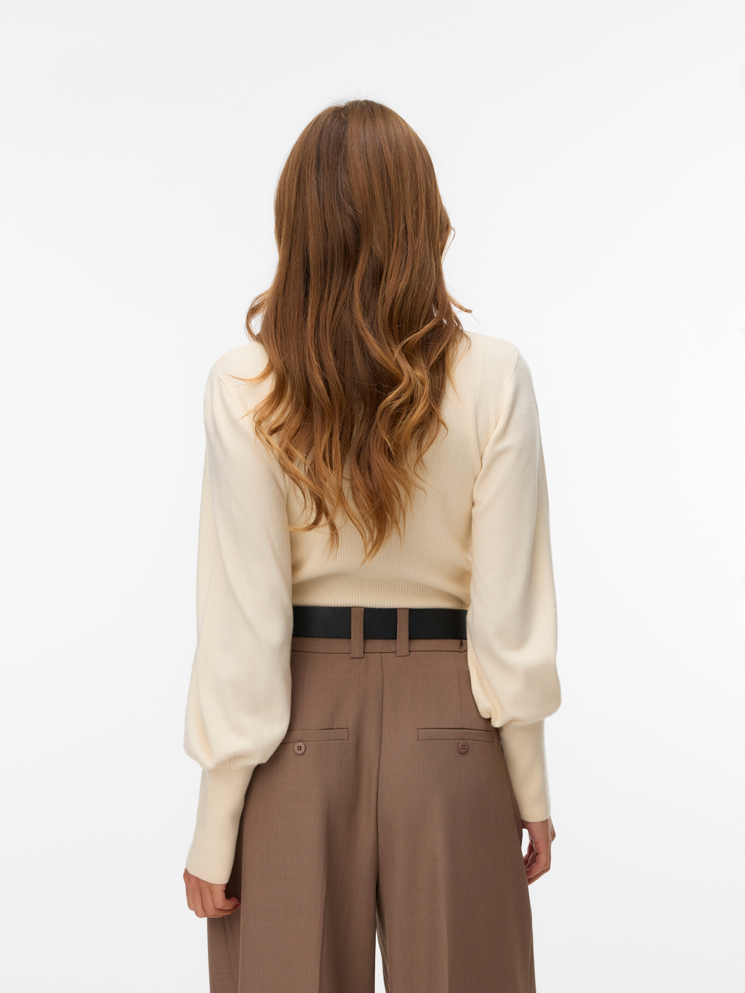Vero Moda Pull en tricot »VMHOLLYKARIS LS FUNNELNECK PULLOVER BOO« mélange de viscose