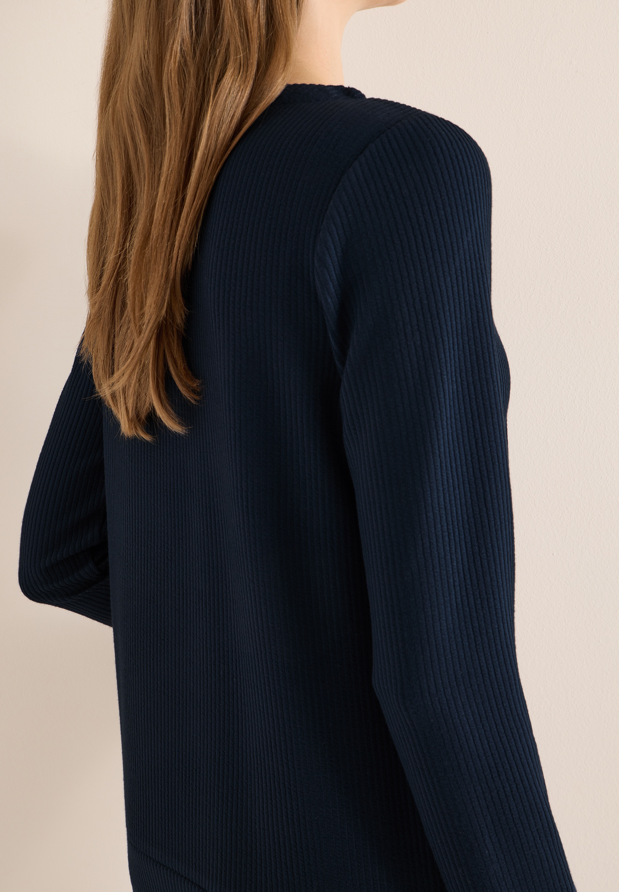 Cecil T-shirt à manches longues mit vertikaler Struktur und Viskose