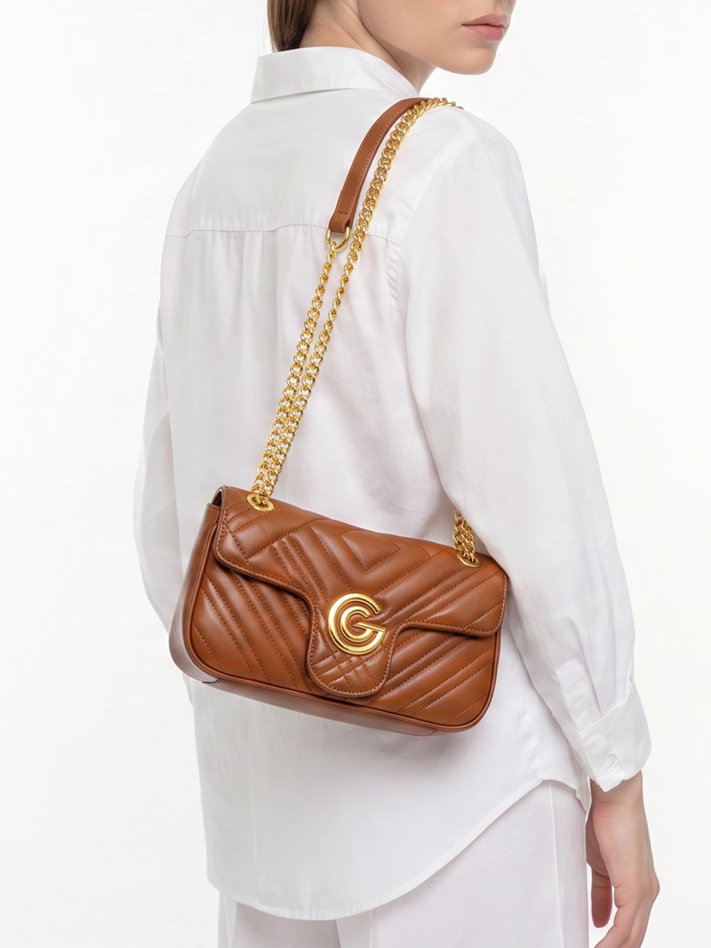 Gabriella GUCCI Sac à bandoulière »CINDY« Sac bandoulière pour femme, sac à main, sac de transport avec décoration logo