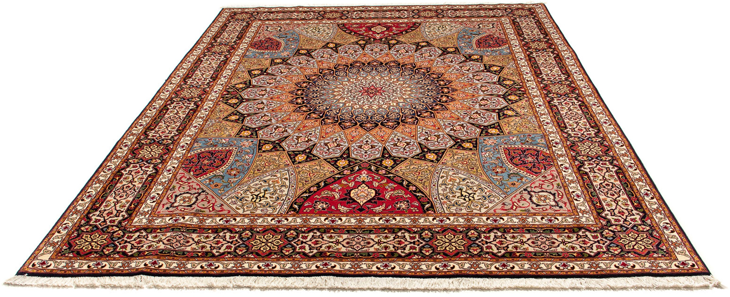 Image of morgenland Orientteppich »Perser - Täbriz - Royal - 257 x 201 cm - mehrfarbig«, rechteckig, 7 mm Höhe, Wohnzimmer, Handgeknüpft, Einzelstück mit Zertifikat bei Ackermann Versand Schweiz