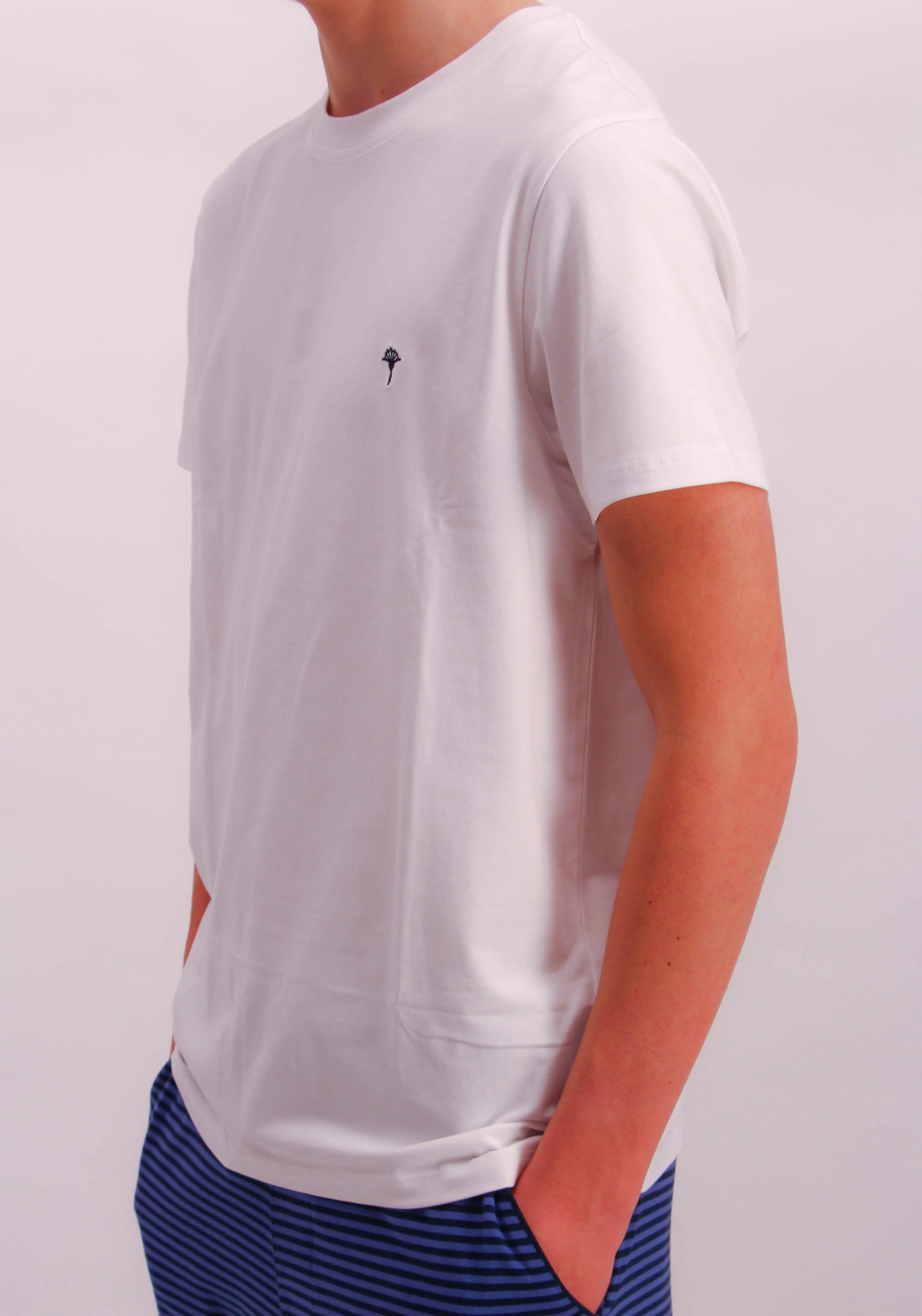 JOOP! Shorty 2 cuis tlg., gestreifte Hose, Bindeband, Shirt kurzarm