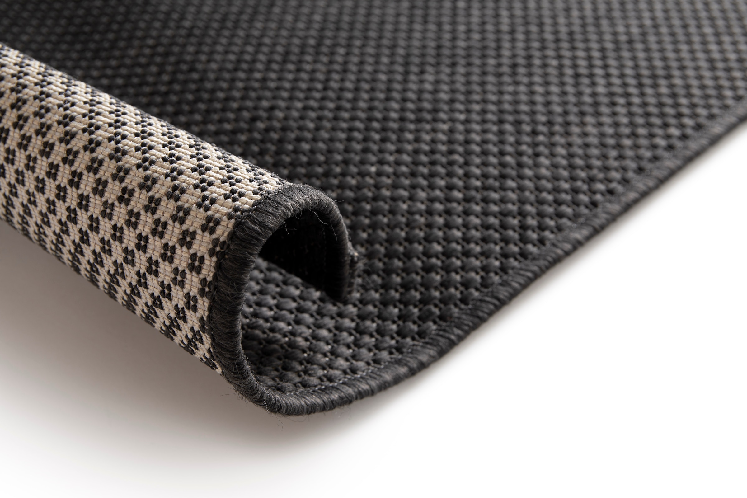 Primaflor-Ideen in Textil Teppich »Outdoorteppich ELDORADO Nero« rechteckig 4 mm Höhe Flachgewebe, meliert, In- und Outdoor geeignet, wasserfest