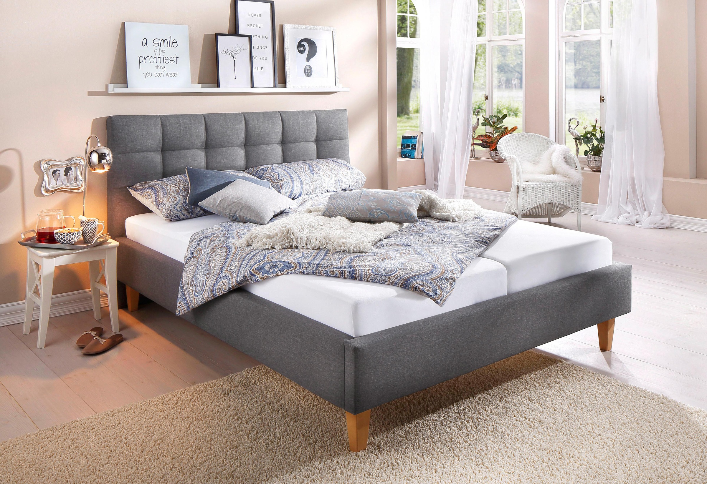 Image of Maintal Polsterbett »Tom«, in 4 Breiten, wahlweise ohne Matratze oder mit Kaltschaum- bzw. Bonnell-Federkernmatratze bei Ackermann Versand Schweiz