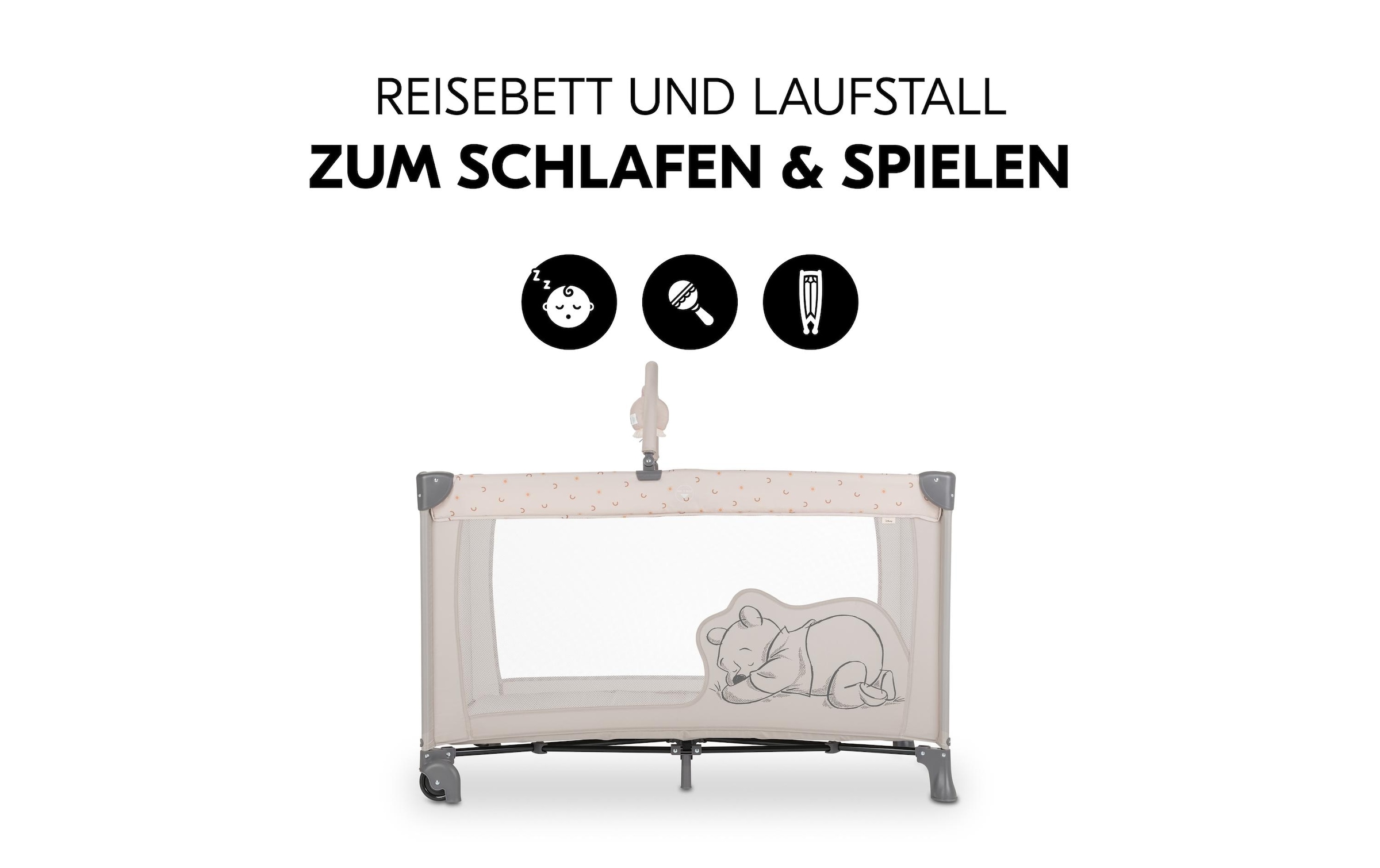 Hauck Lit de voyage pour bébé »Dream N Play Go Pooh Rainbow«