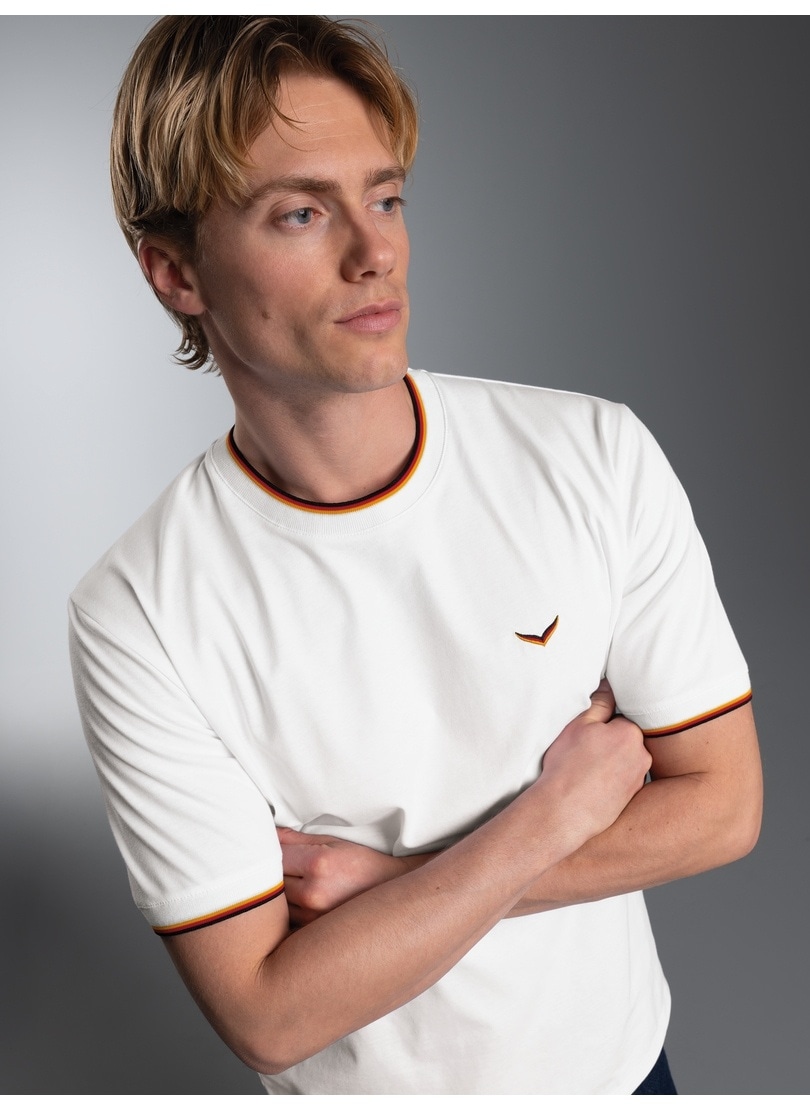 Image of Trigema T-Shirt "TRIGEMA Deutschland T-Shirt mit kontrastfarbigen Bündchen" 1