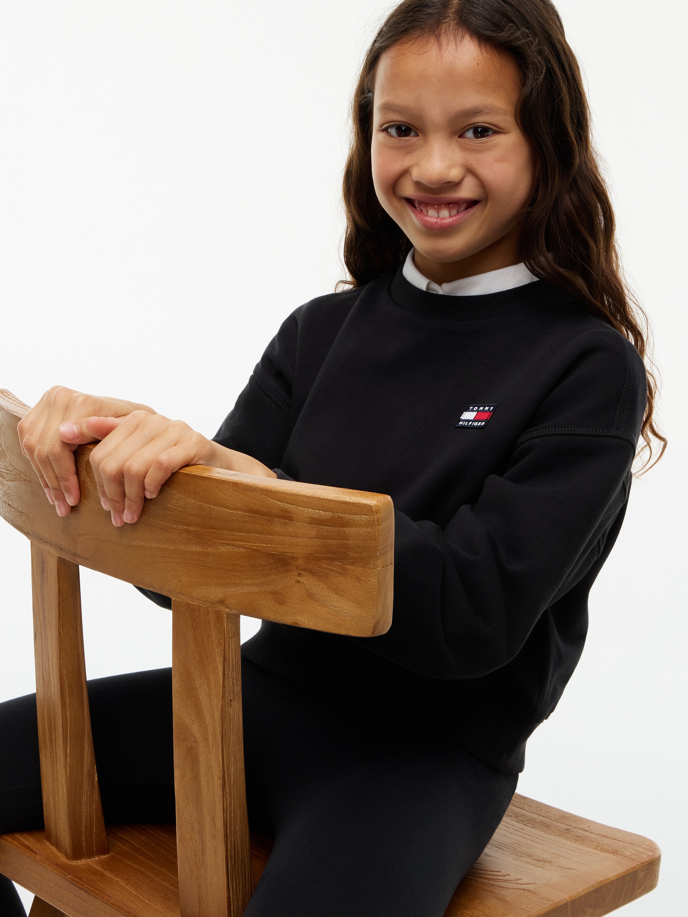 Image of Tommy Hilfiger Shirt & Leggings "HERITAGE CREW NECK + LEGGINGS" Set, 2 Sweatqualität, Regular Fit, reine Baumwolle, Kinder bis 16 Jahre