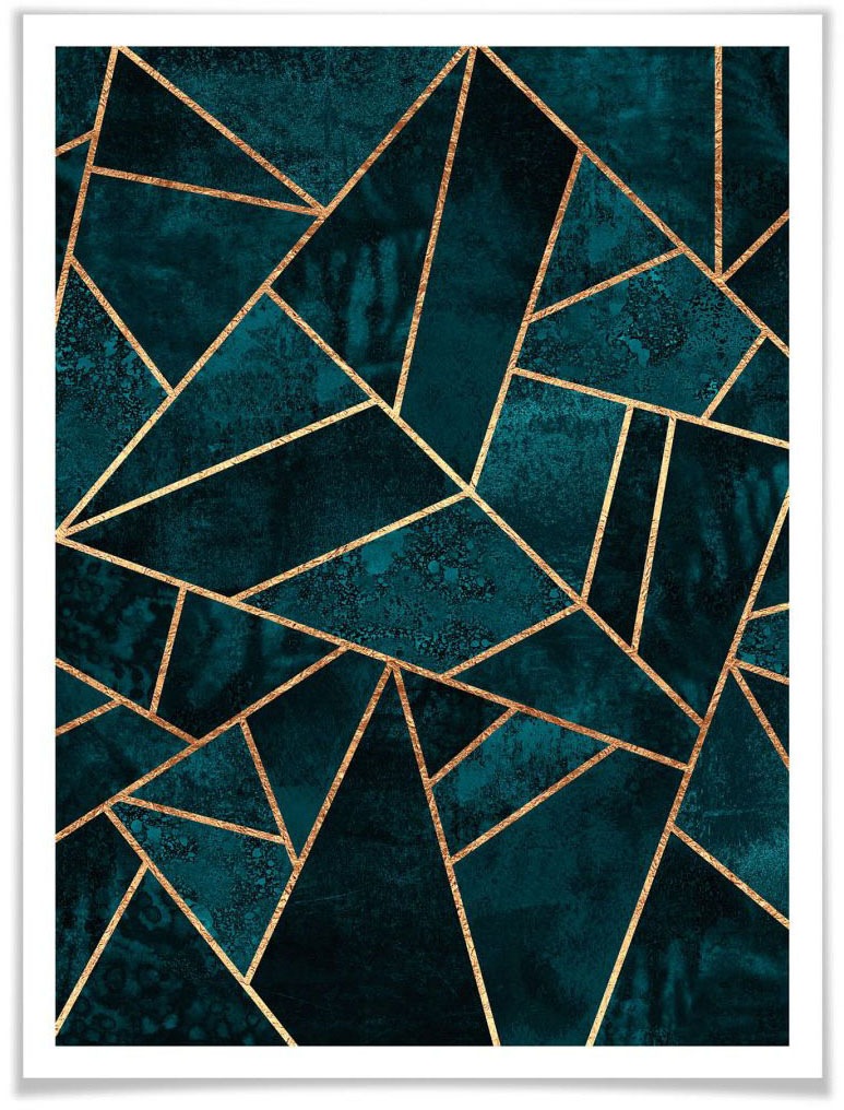 Image of Wall-Art Poster »Blau Grün Edelstein«, Schriftzug, (1 St.) bei Ackermann Versand Schweiz