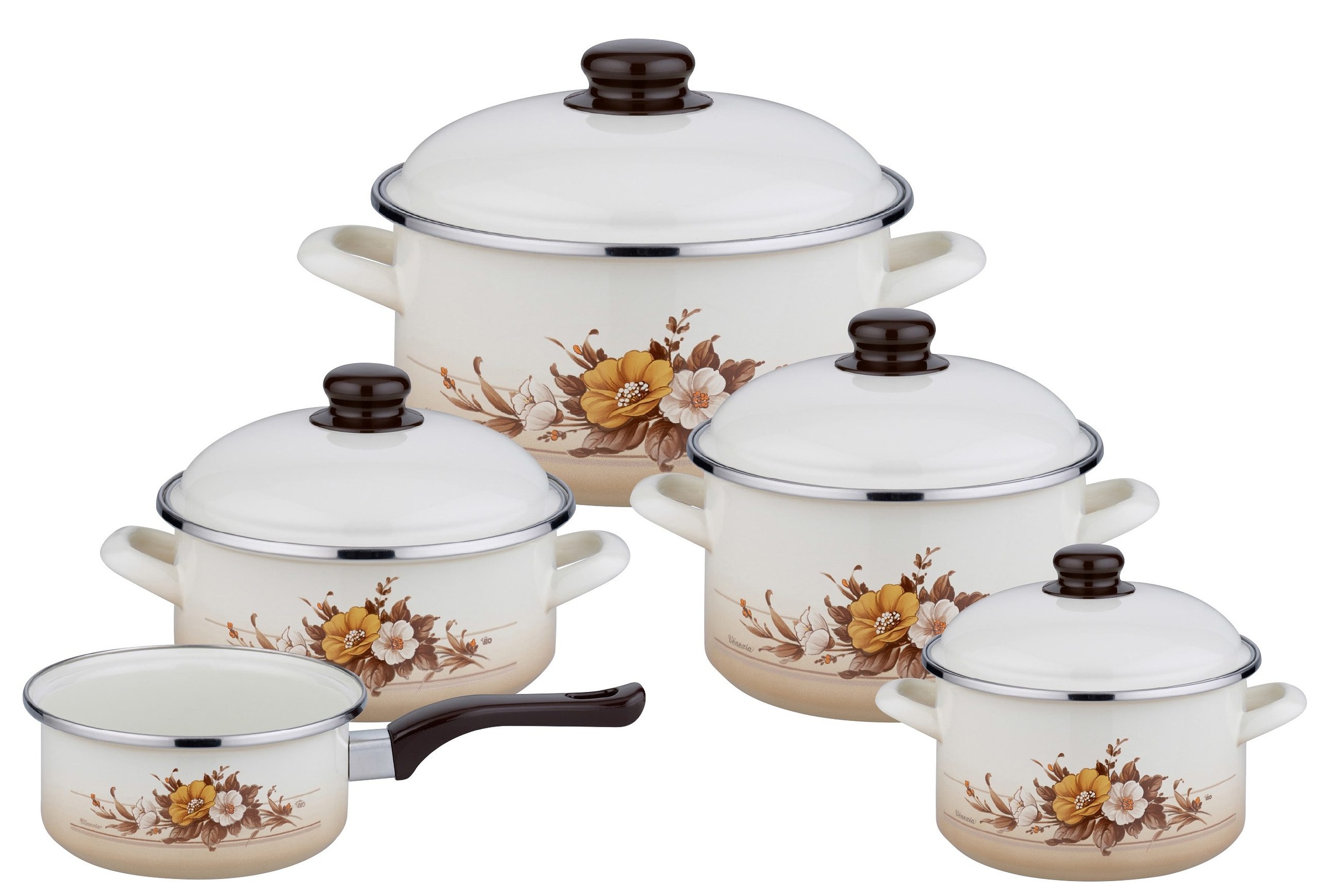 Image of Elo Topf-Set »Venezia«, emailliertes Stahlblech, (Set, 5 tlg.), Induktion bei Ackermann Versand Schweiz