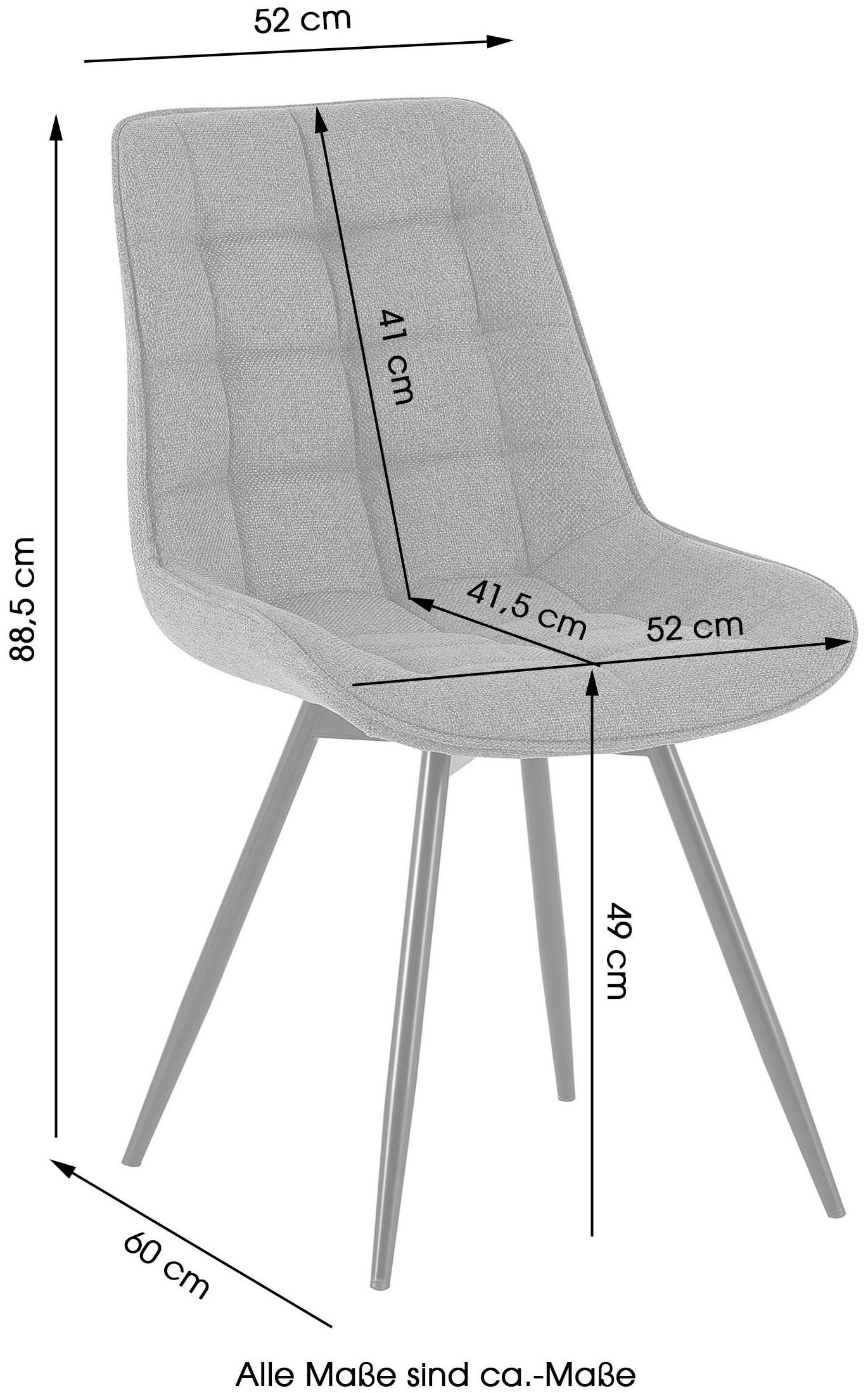 GOODproduct Esszimmerstuhl »Catania« (Set) 2 Stk.bequemer Stuhl, 360 Grad drehbar in verschiedenen Stoffen und Farben.