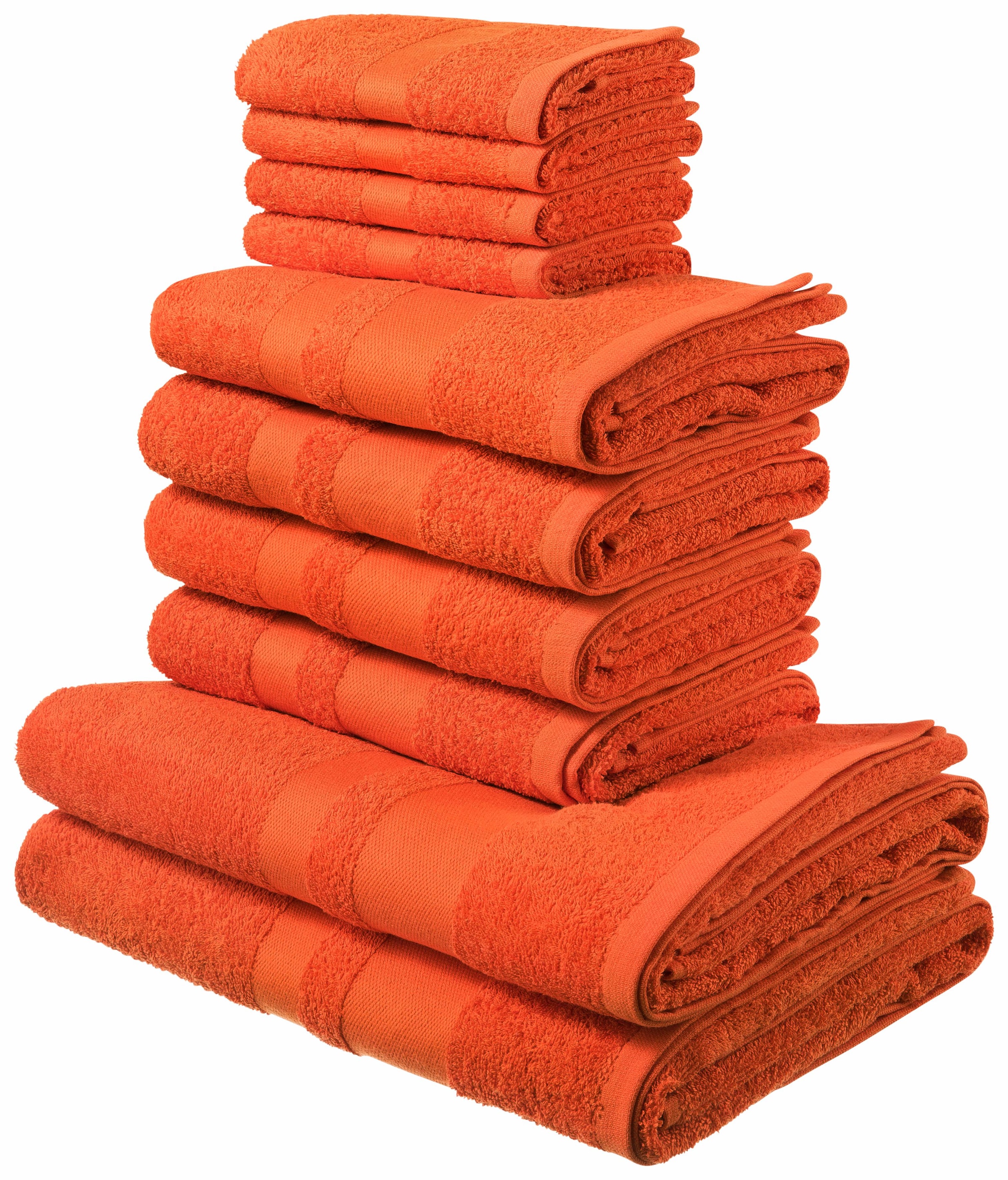 ♕ my home Handtuch Set »Vanessa«, Set, 10 tlg., Walkfrottee, Handtücher mit  Bordüre, einfarbiges Handtuch-Set aus 100% Baumwolle versandkostenfrei auf
