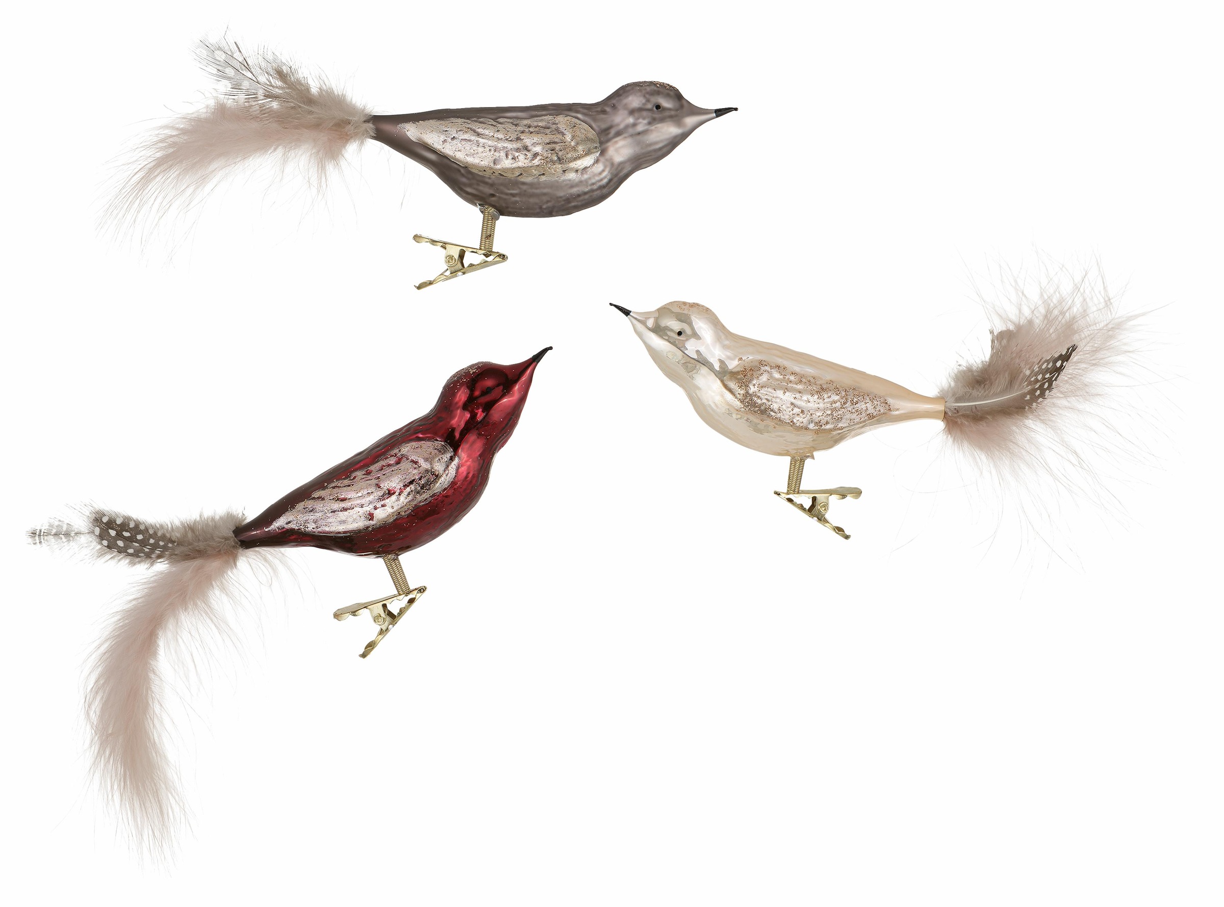 Weihnachtsbaumklammer "Marsala" (3-teilig)