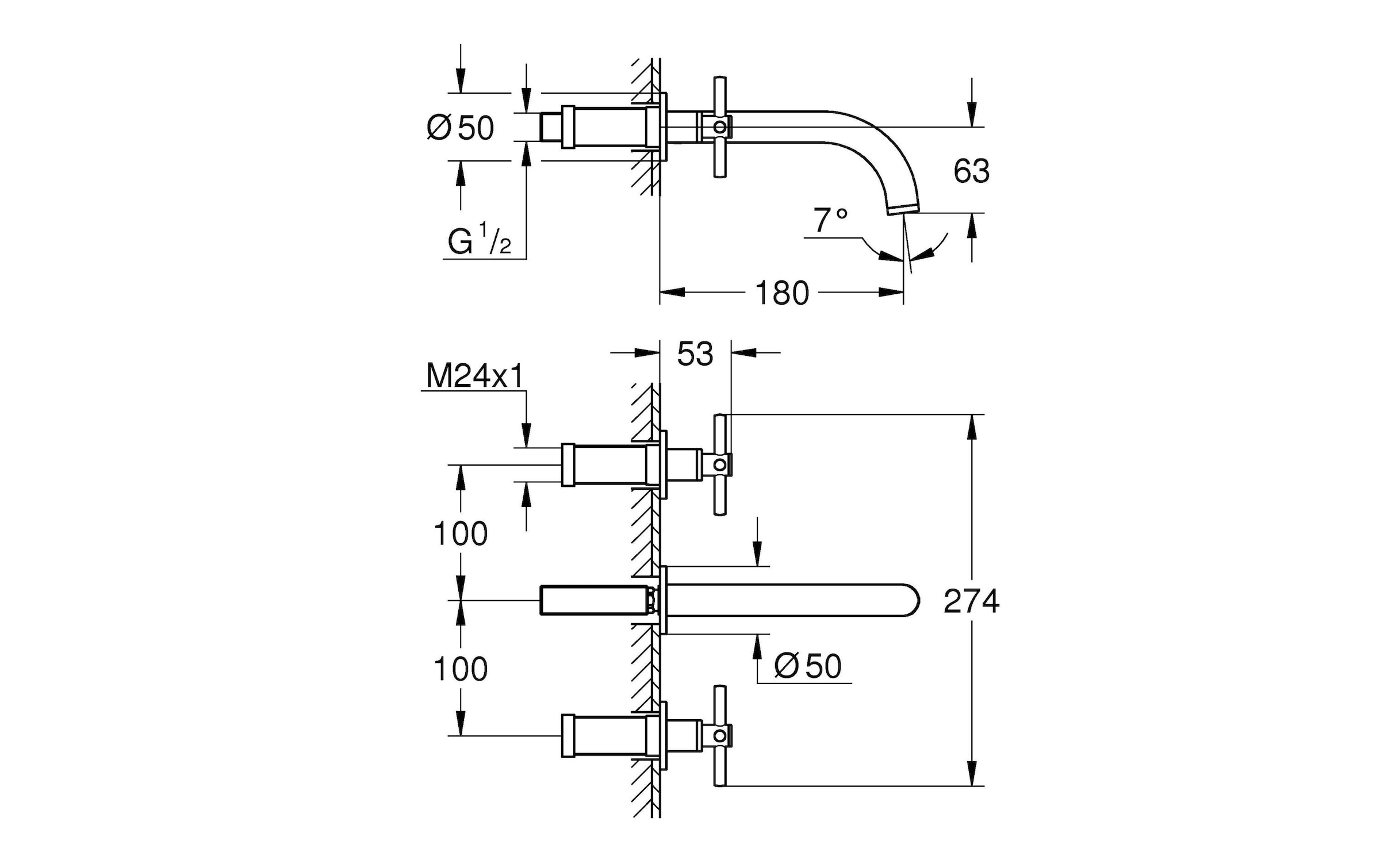 Grohe Wannenarmatur »Atrio 3-Loch Waschtischbatterie«