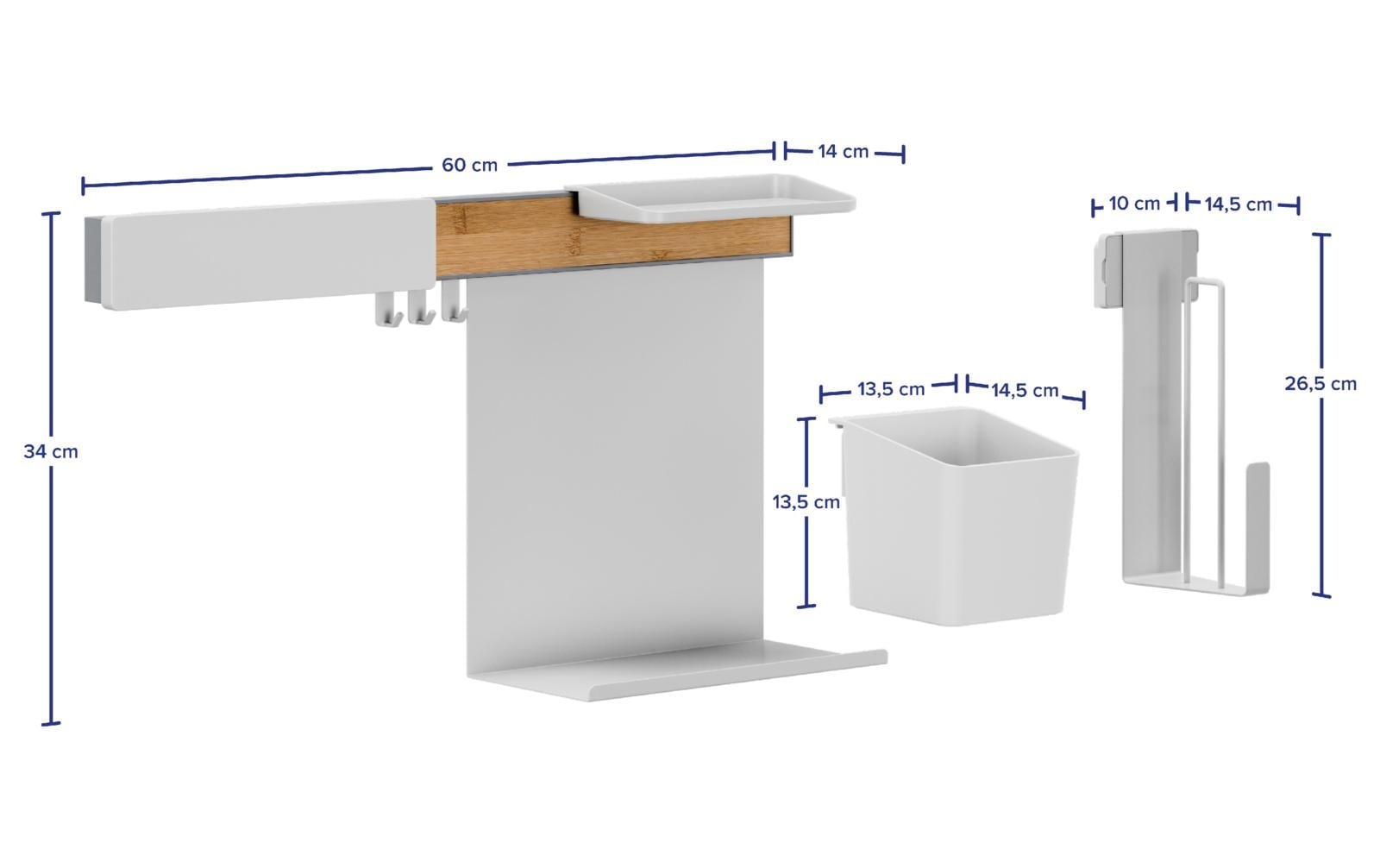 tesa Ablageelement »L Bambus/Weiss«