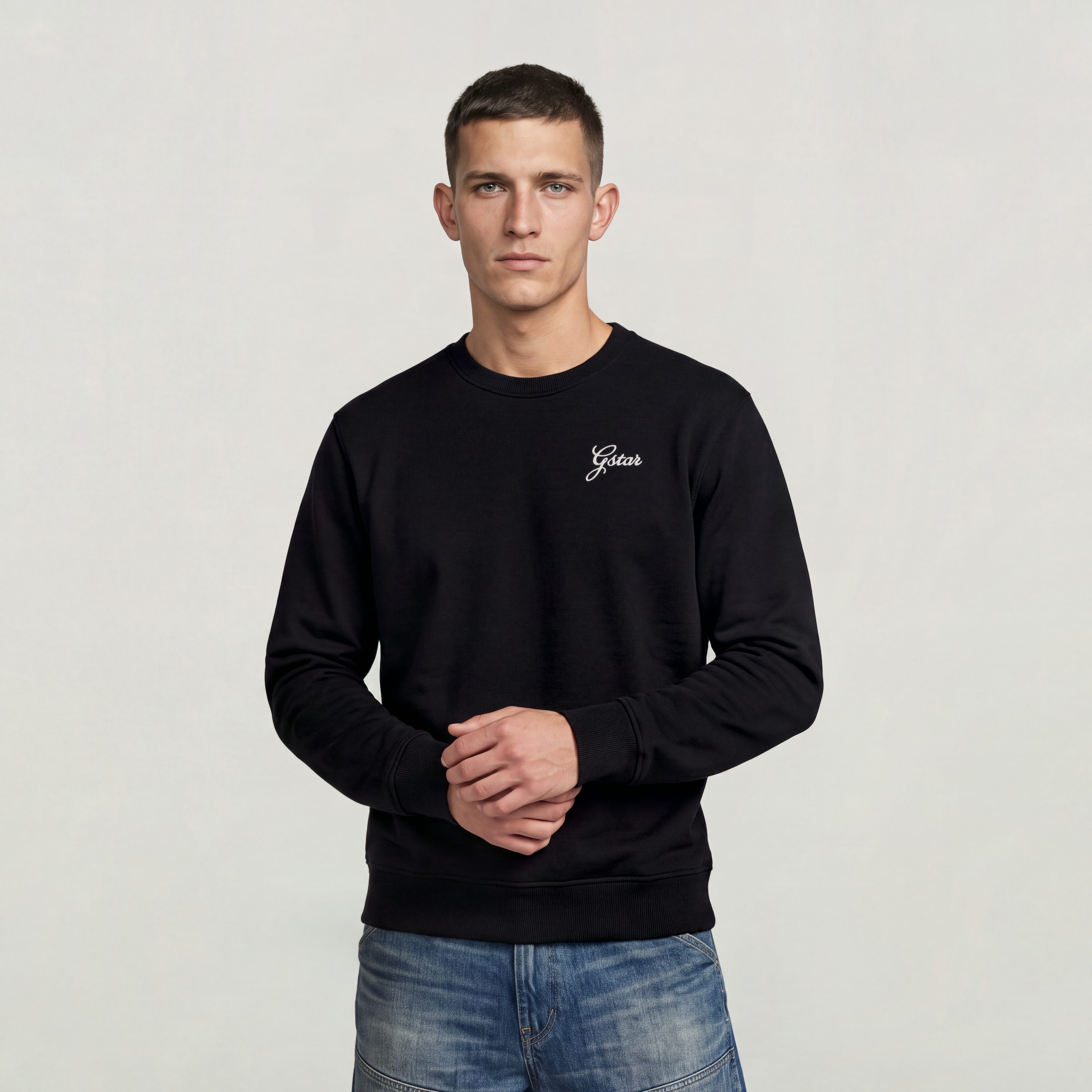 Image of G-STAR Sweatshirt "Script r sw", aus Baumwoll-Mix, Logoschriftzug