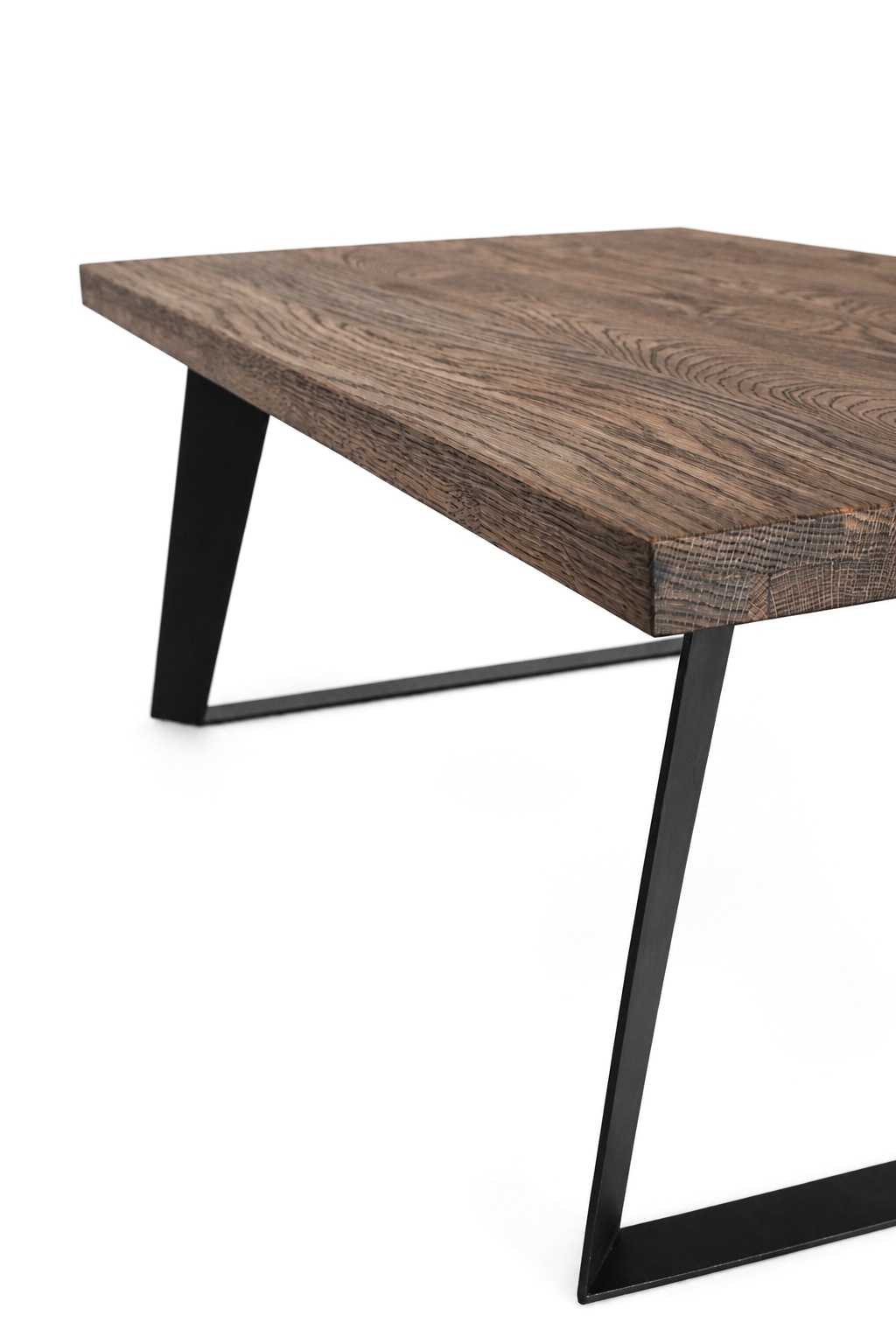 GOODproduct Couchtisch »Skagen, Wohnzimmertisch, Sofatisch, Beistelltisch, Kaffeetisch« Wildeiche geölt, Natur/Smoke, gerade Kante, Metallgestell