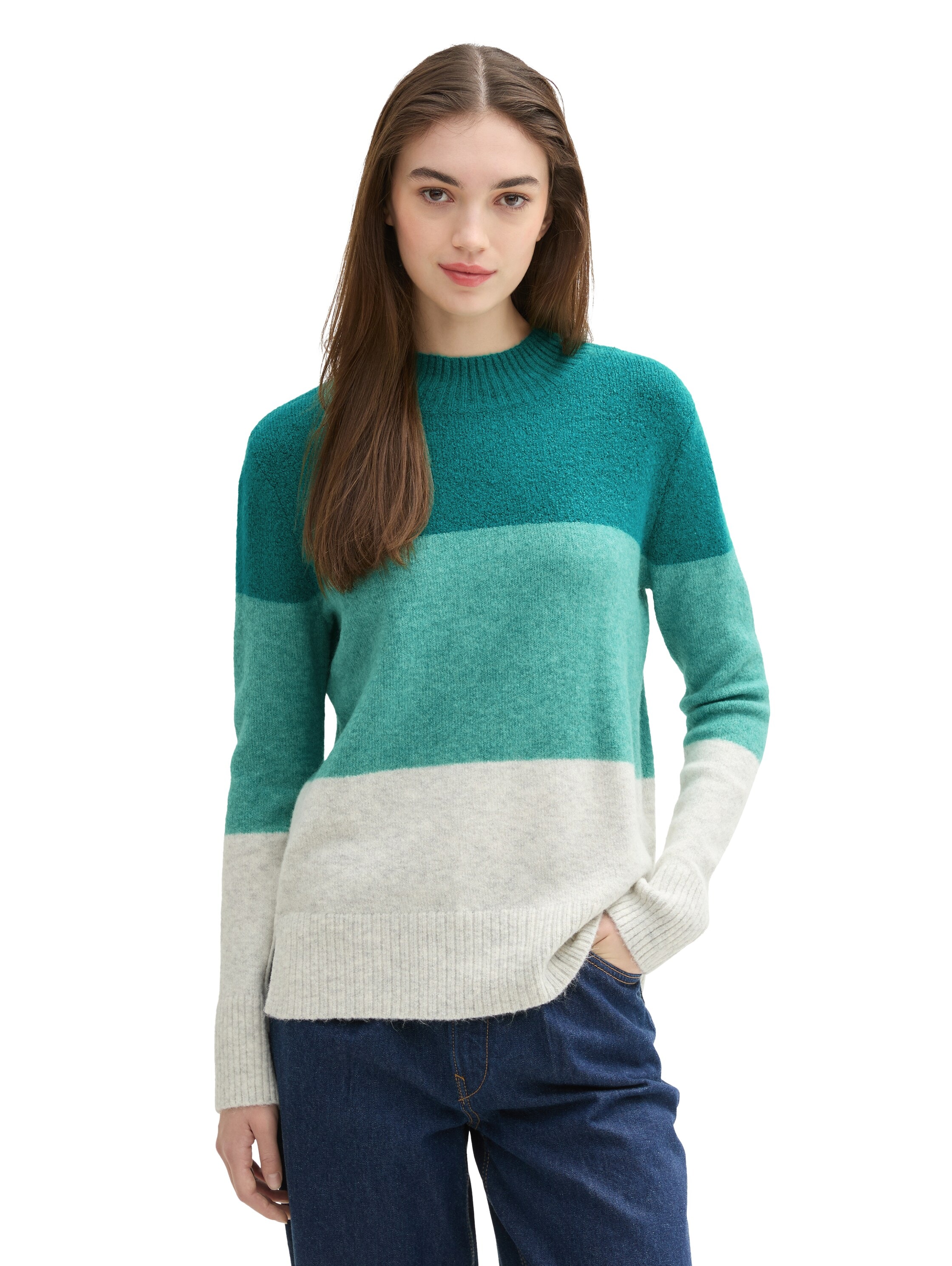 Strickpullover, mit Colour Blocking