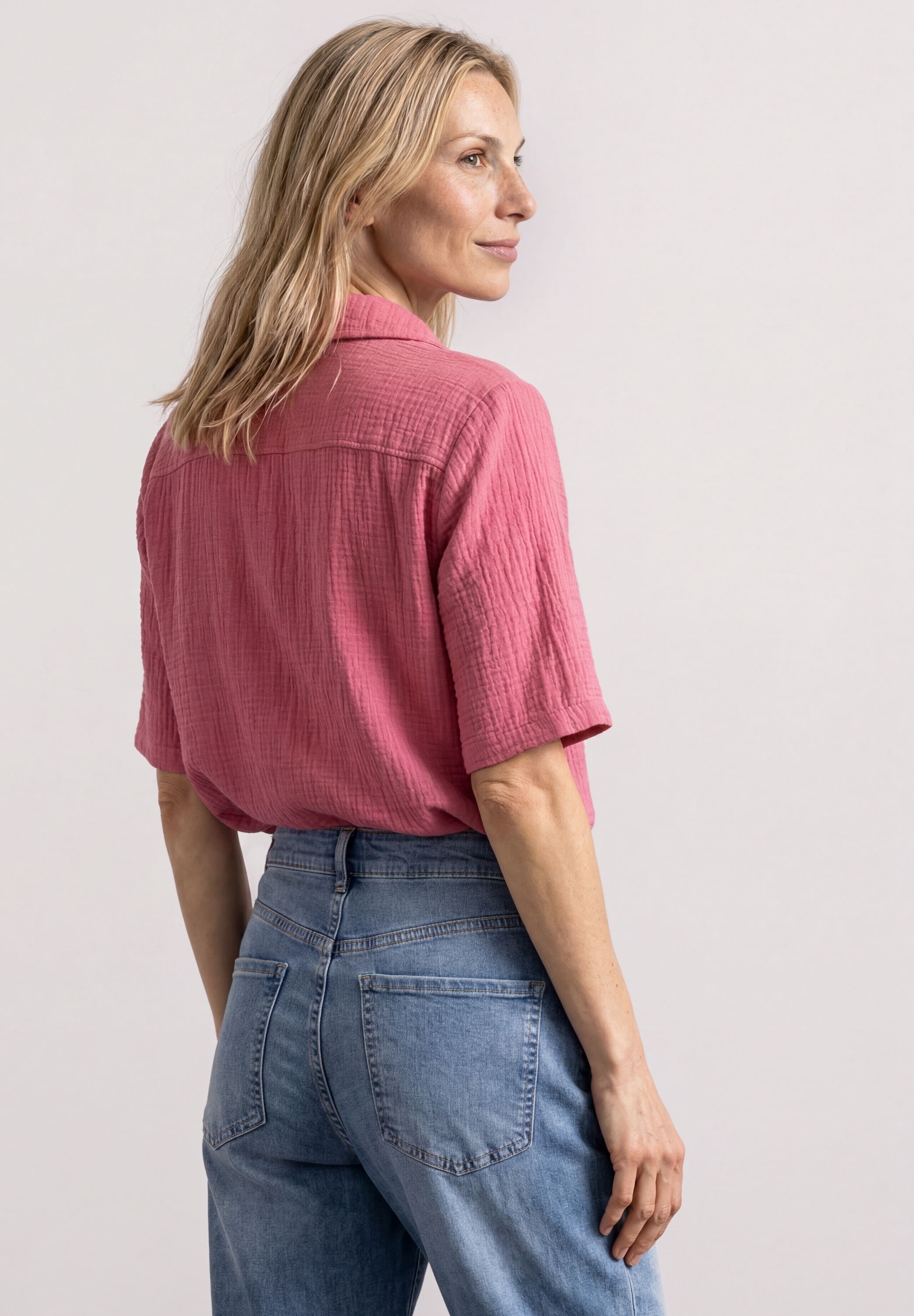 STREET ONE Blouse chemise Blouse d'été, mousseline de coton de haute qualité