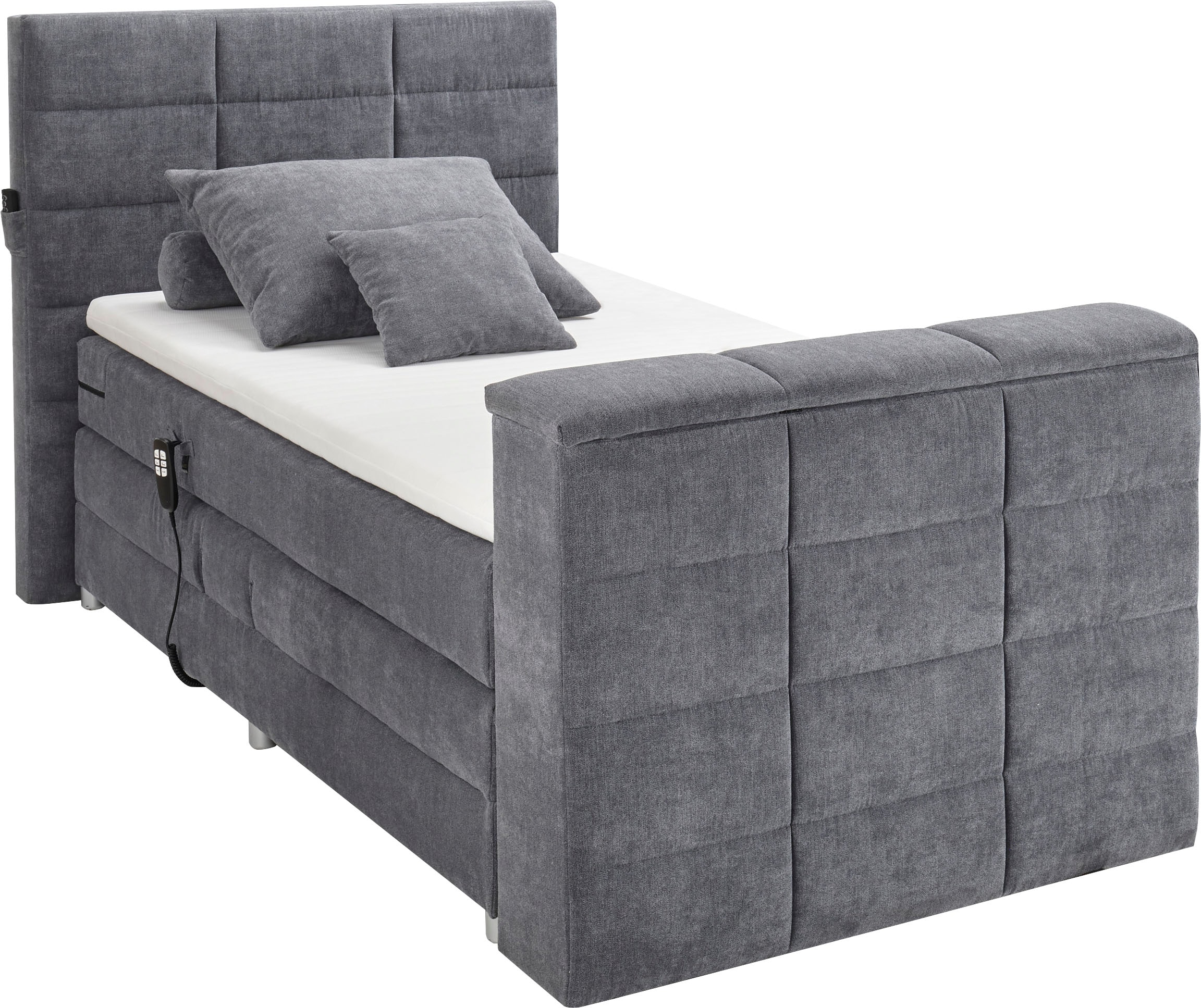 ED EXCITING DESIGN Boxspringbett »Denver« inkl. Motor, Topper und motorisierter TV-Halterung bis 40 Zoll
