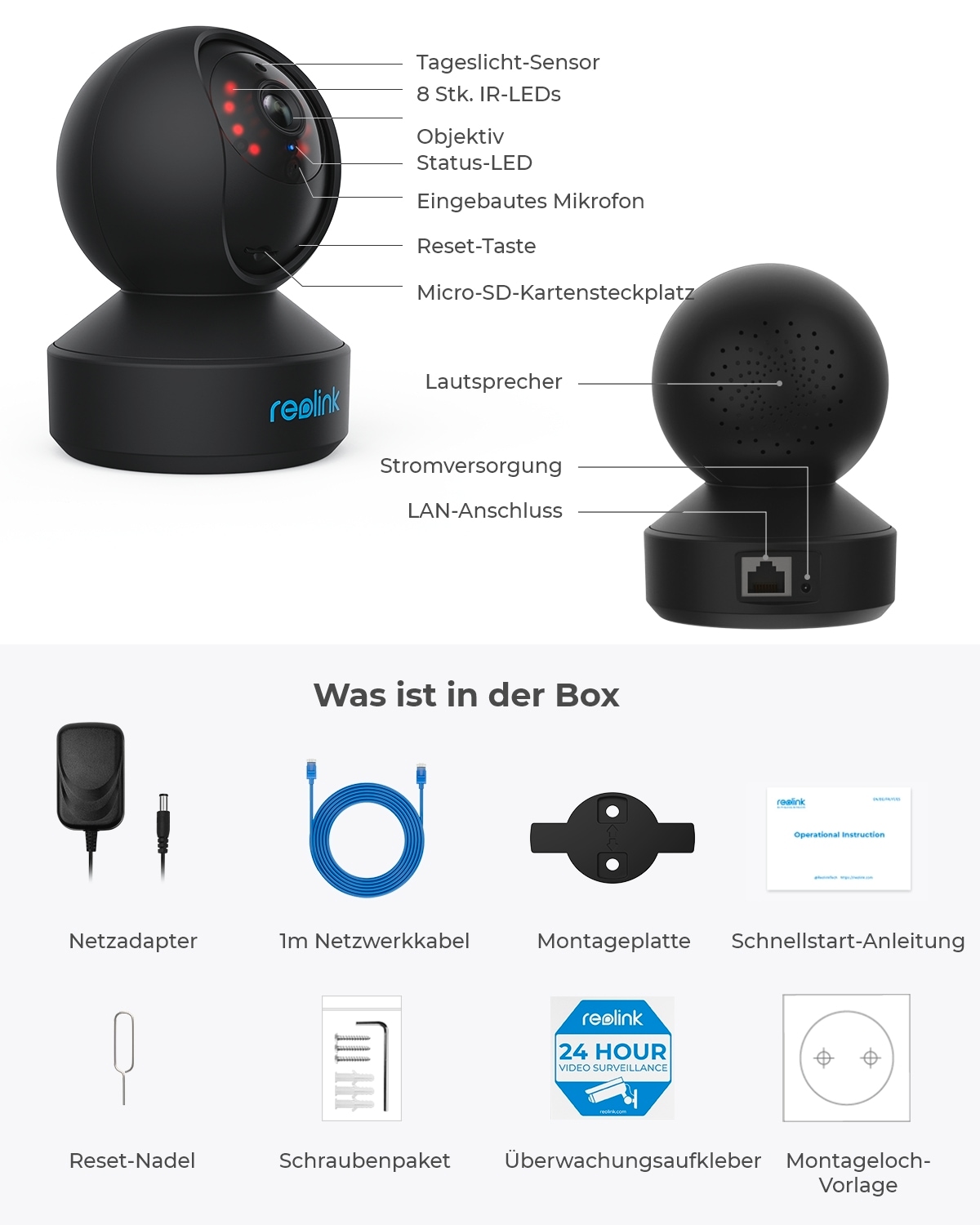 Überwachungskamera »E Series E330-B WiFi-Indoor«, Innenbereich