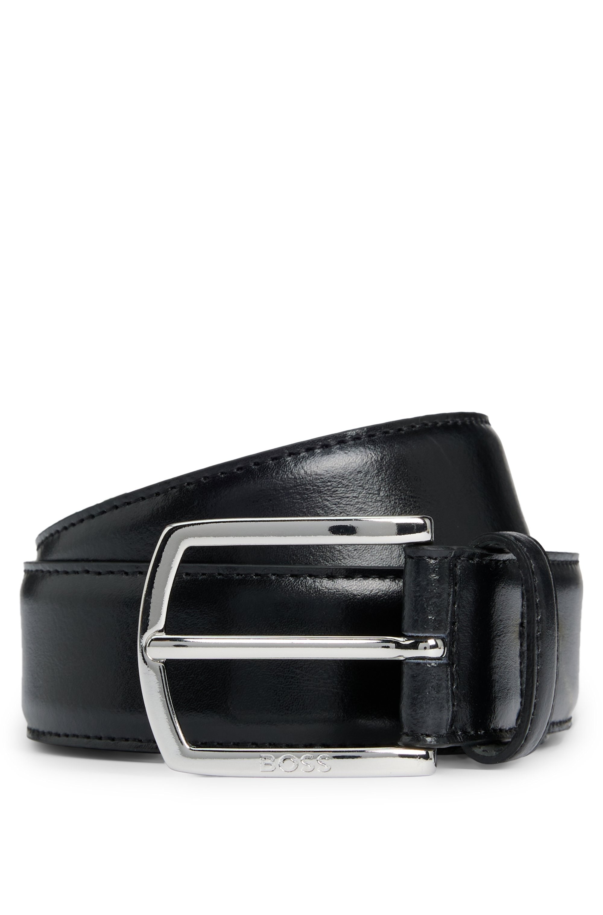 Image of BOSS Ledergürtel "Claus-Tx-St Sz35" mit Logo-Gravur am Verschluss