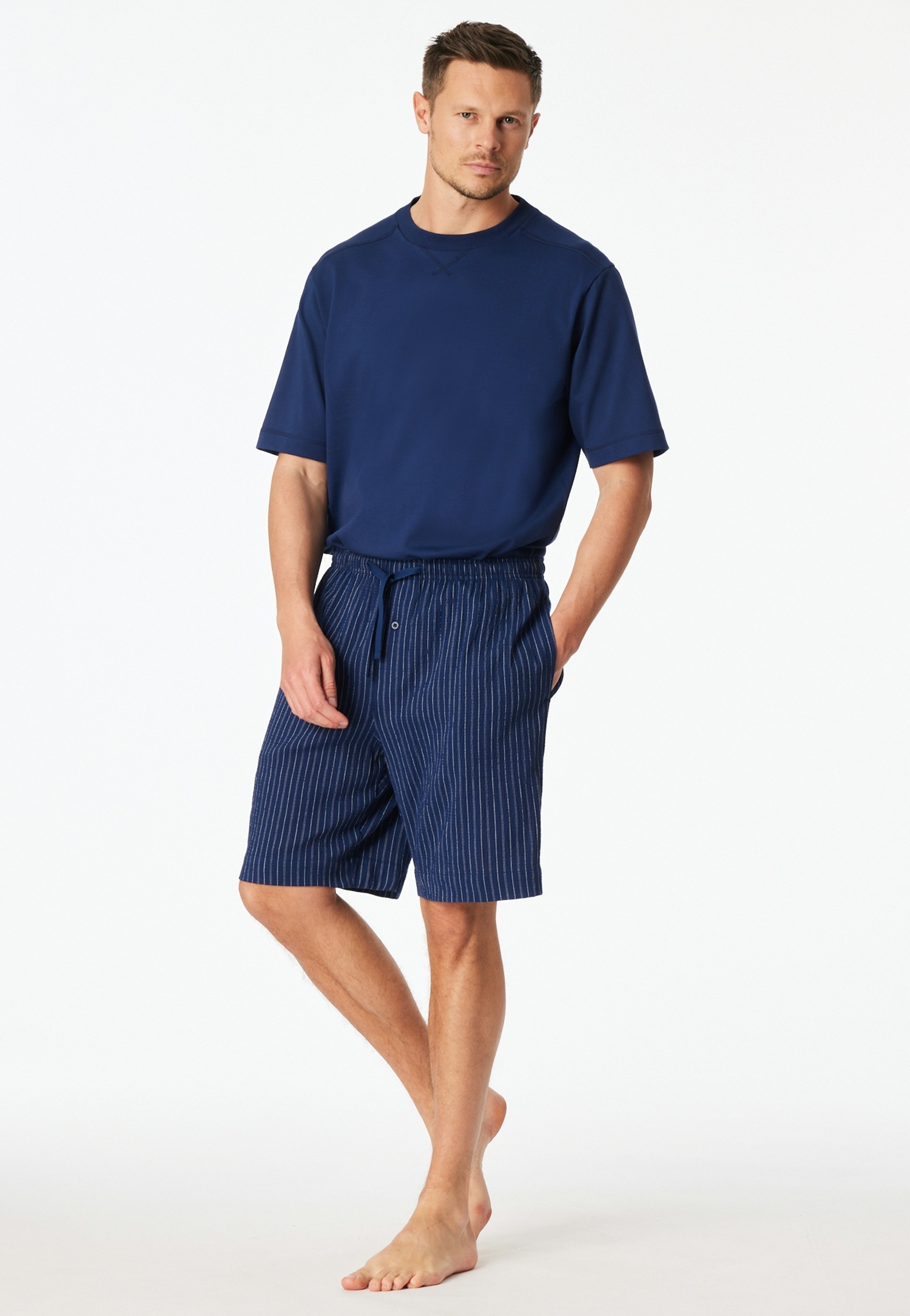Image of Schiesser Pyjamahose "Mix + Relax" mit Gummizug, Cotton-Mix, mit seitlichen Eingrifftaschen