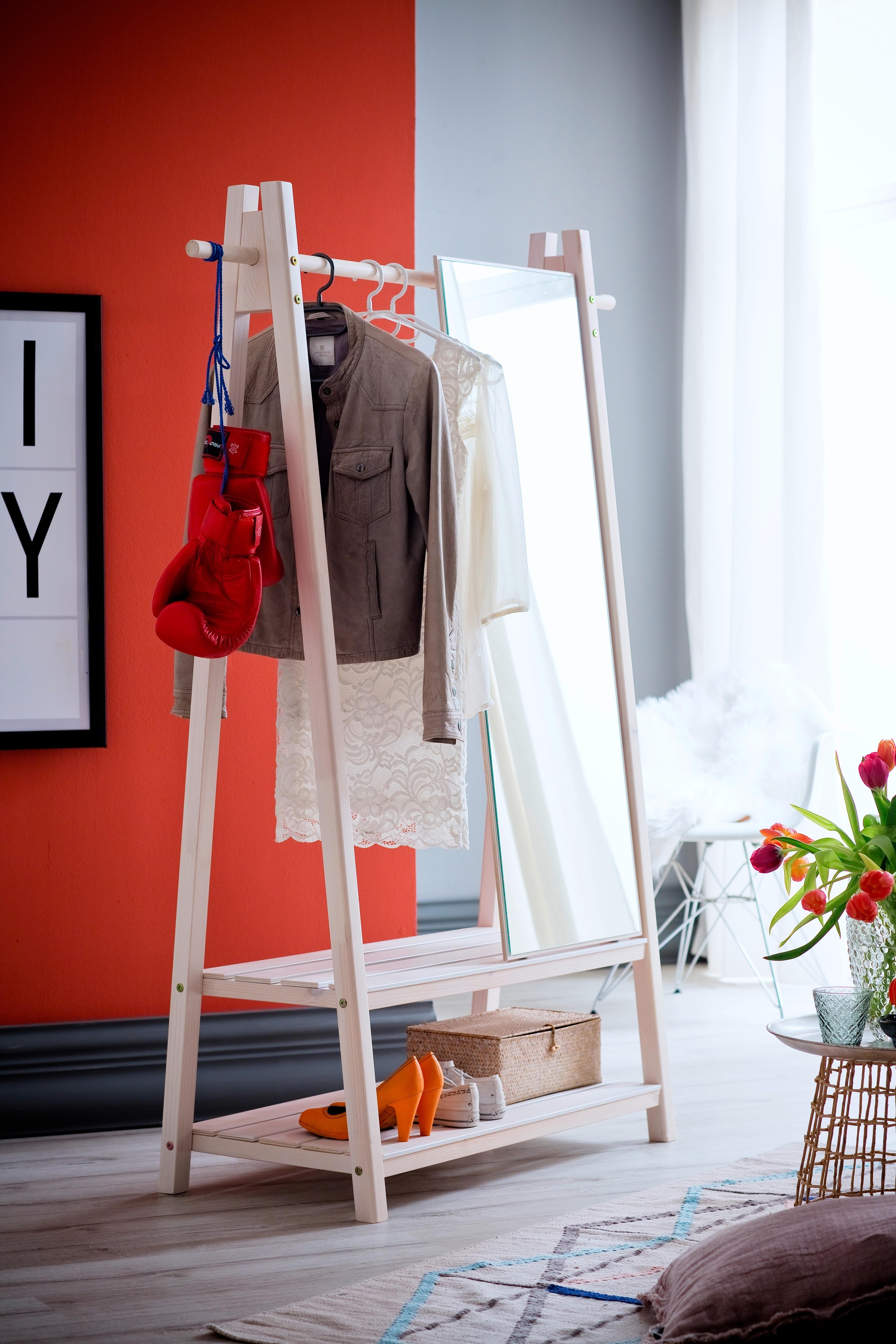 Image of Home affaire Garderobenständer »Ward«, aus schönem weiss lackierten Fichtenholz, Höhe 170 cm bei Ackermann Versand Schweiz