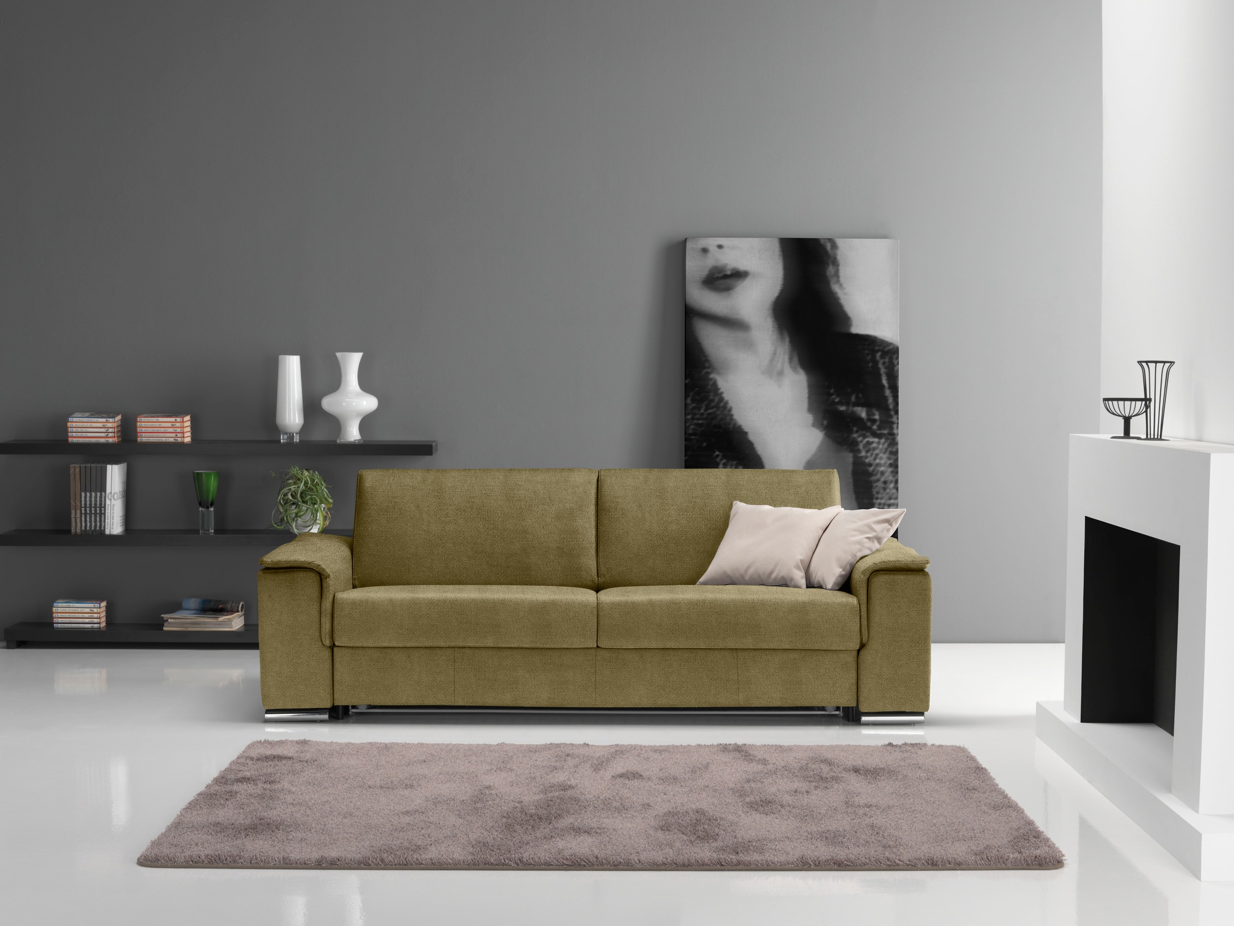Egoitaliano 2,5-Sitzer »Cecilia, modern und elegant mit erstklassigem Sitzkomfort«, mit verchromten Metallfüssen