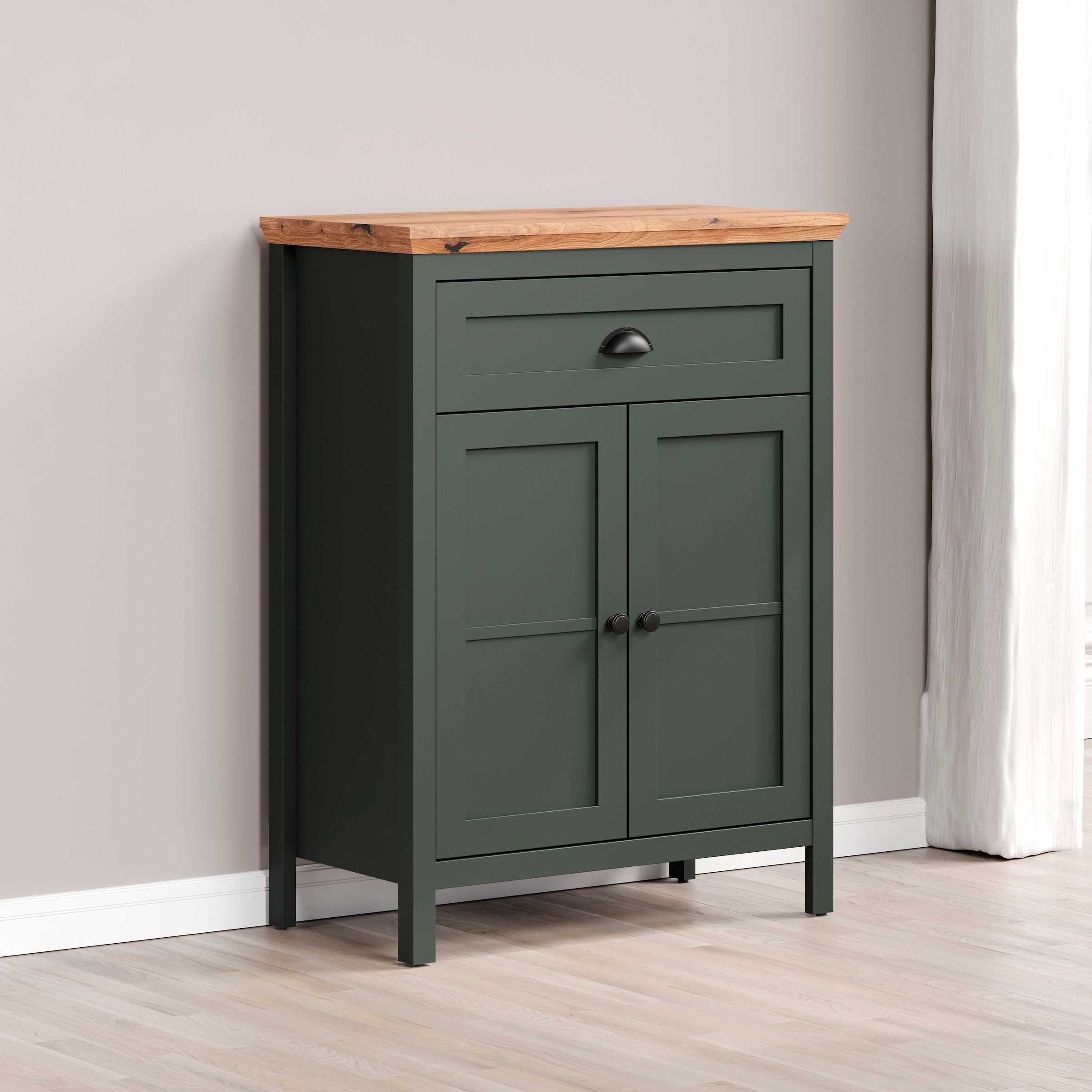 Home affaire Commode »Vienna« 1 cuis tlg. Commode avec 2 portes, 1 tiroir & fermeture douce - (L/P/H) 77/39/102 cm